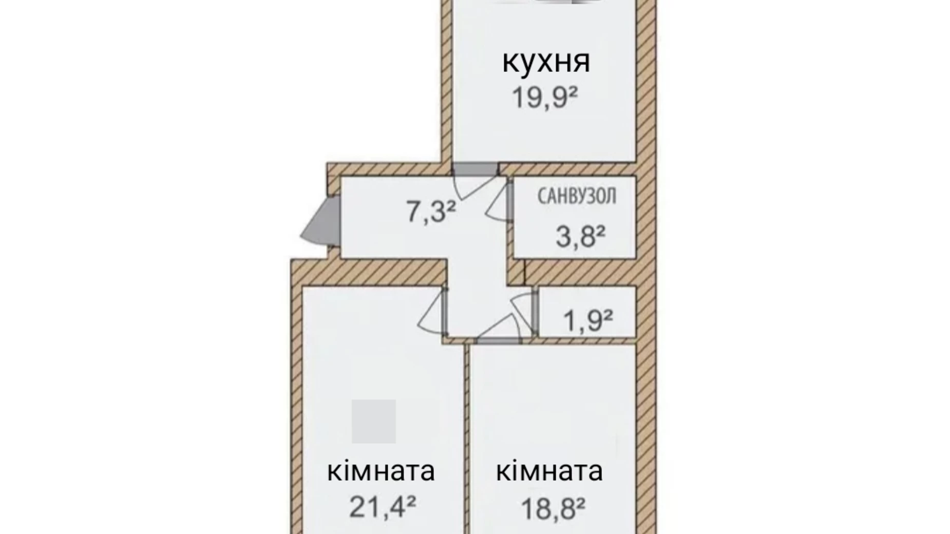Продается 2-комнатная квартира 74 кв. м в Хмельницком - фото 2