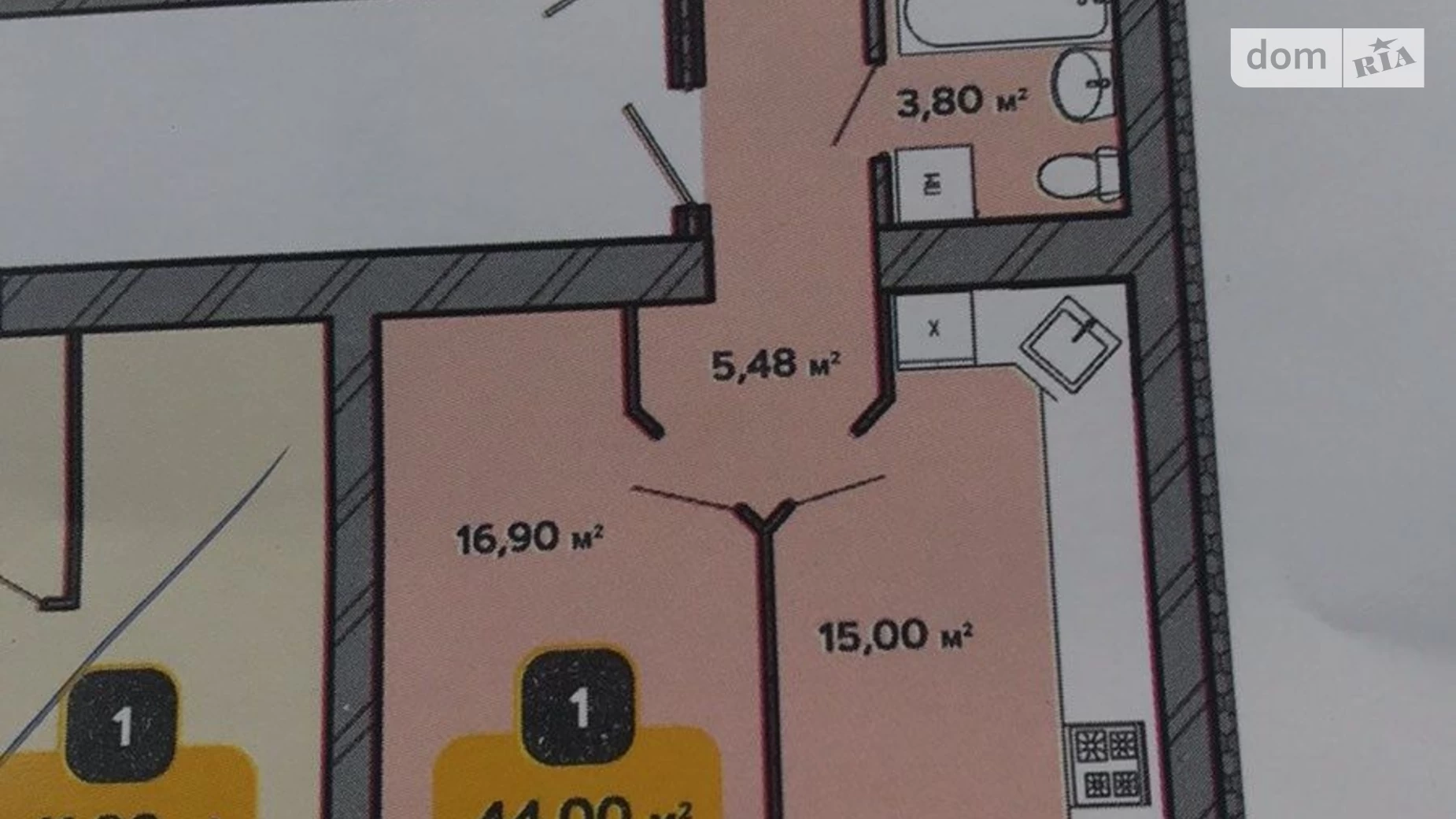 Продається 1-кімнатна квартира 47.5 кв. м у Хмельницькому, вул. Інститутська, 6/1А - фото 3