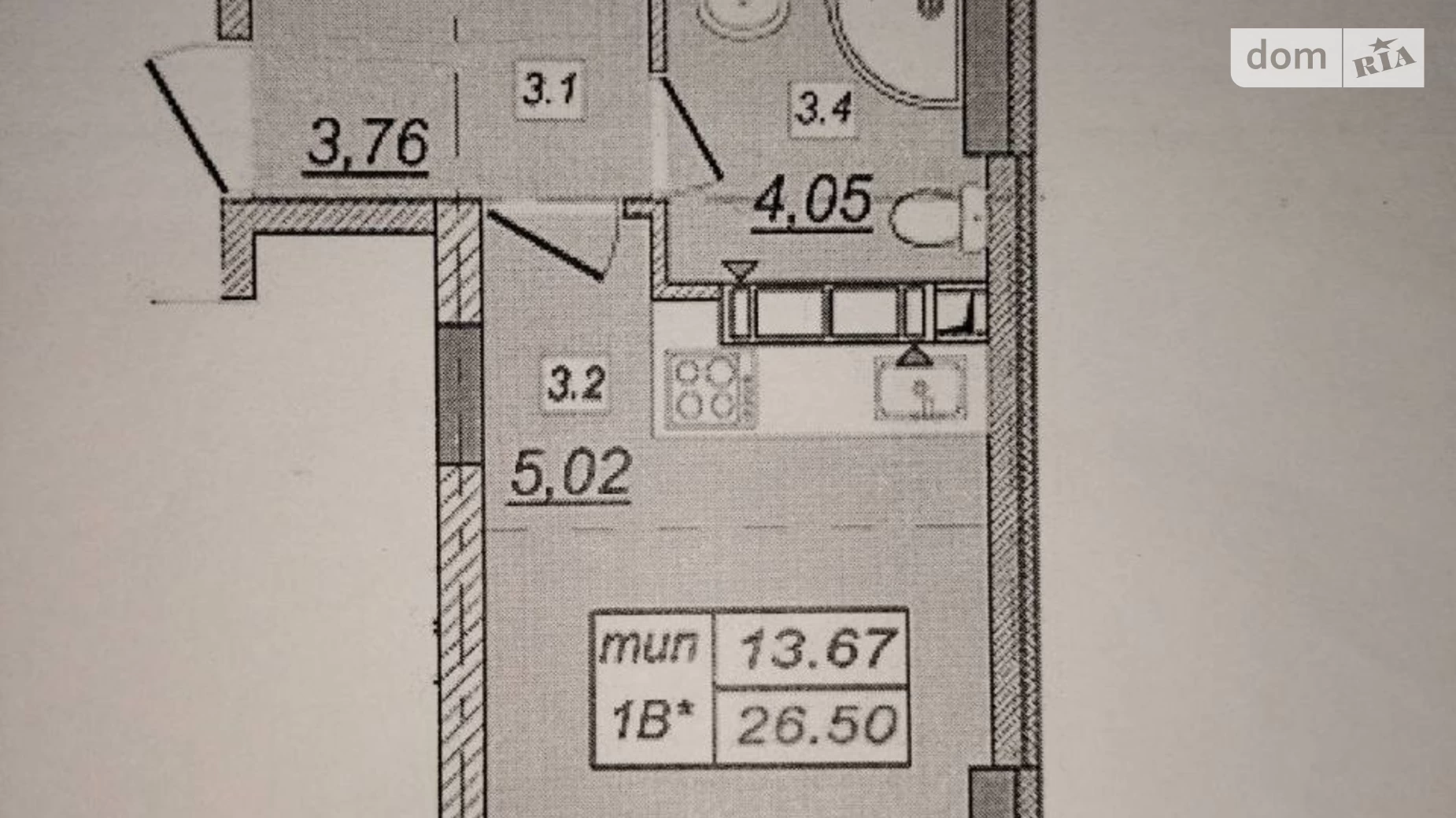 Продается 1-комнатная квартира 25.5 кв. м в Киеве, ул. Новоукраинская, 6 - фото 2