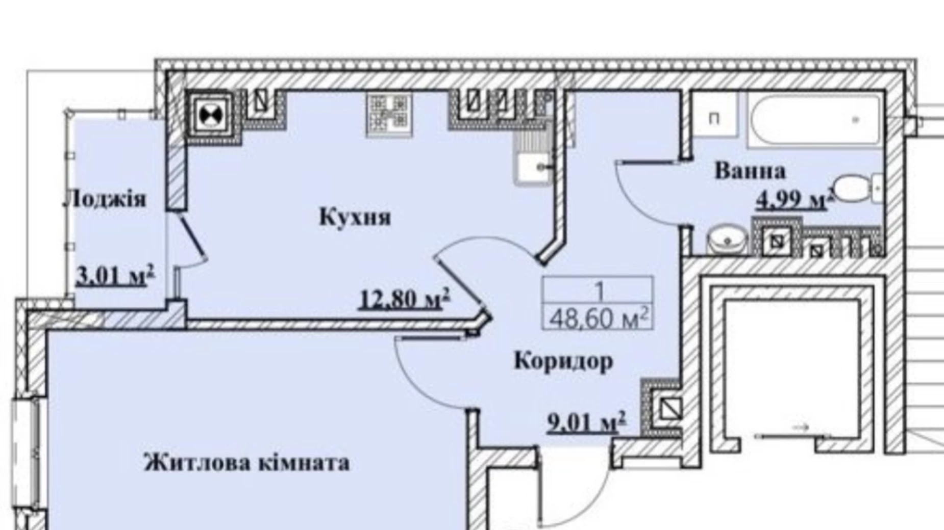 Продается 1-комнатная квартира 52 кв. м в Черновцах, ул. Русская, 237 - фото 2