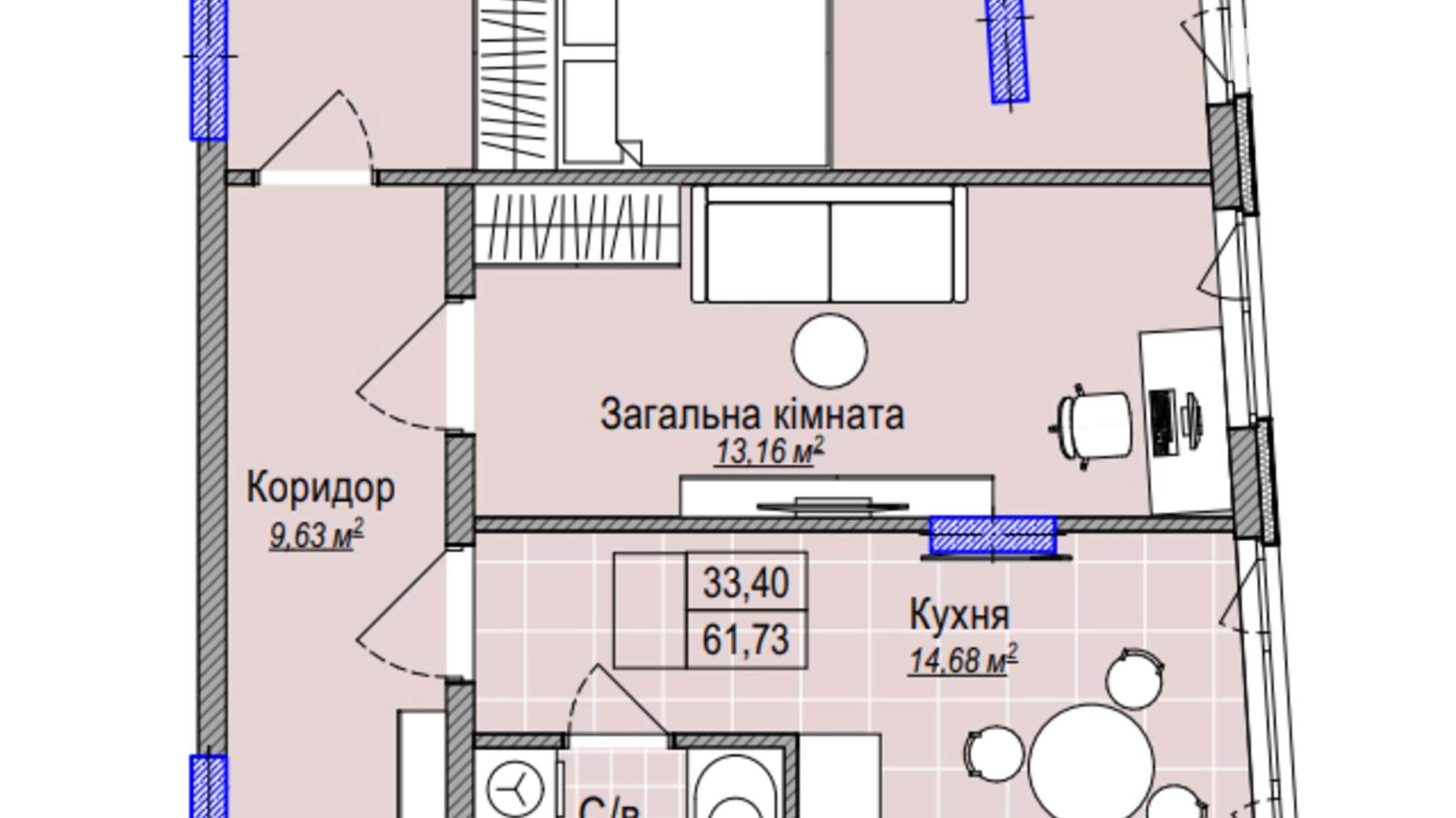 Продается 1-комнатная квартира 61.7 кв. м в Киеве, ул. Каменская, 127А - фото 5