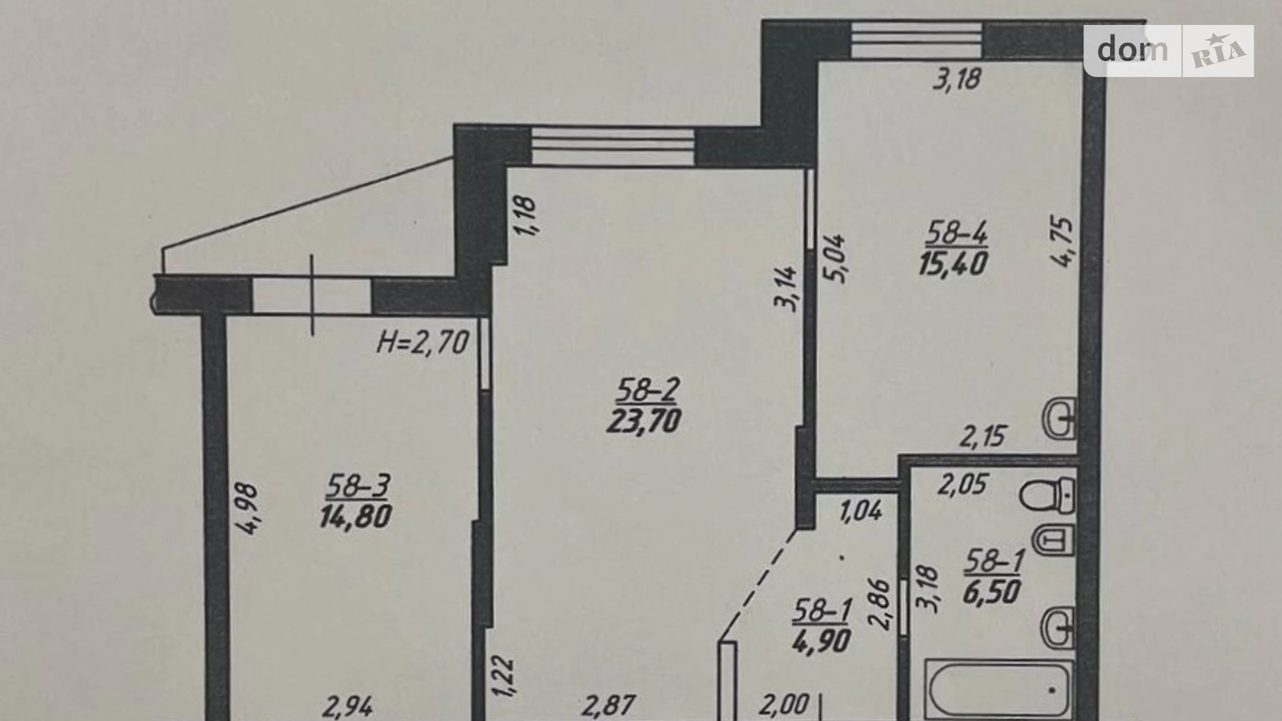 Продается 2-комнатная квартира 66 кв. м в Черновцах, ул. Черноморская, 4А - фото 2