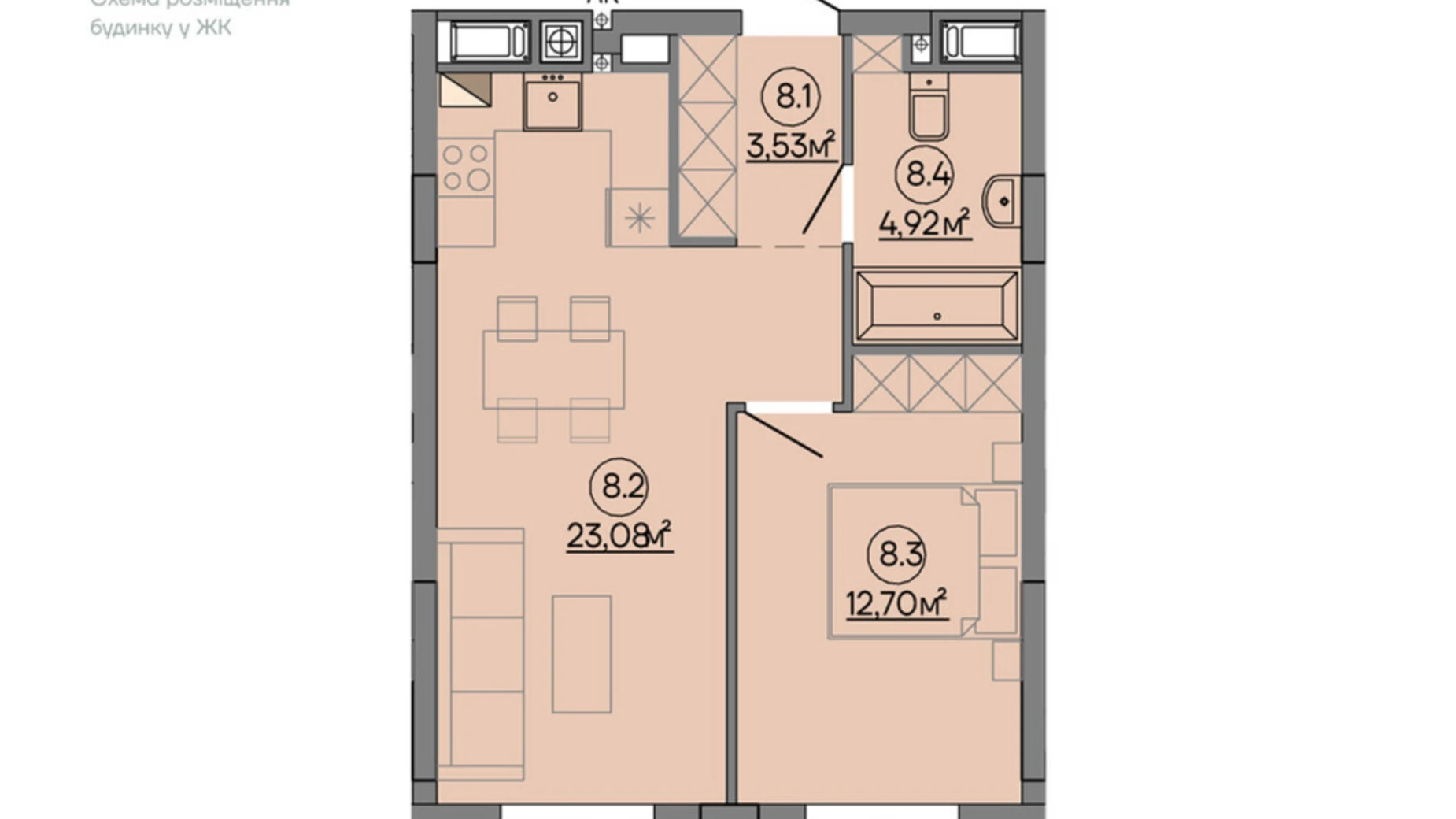 Продается 1-комнатная квартира 44.23 кв. м в Сокольниках, ул. Героев Крут, 6В - фото 2