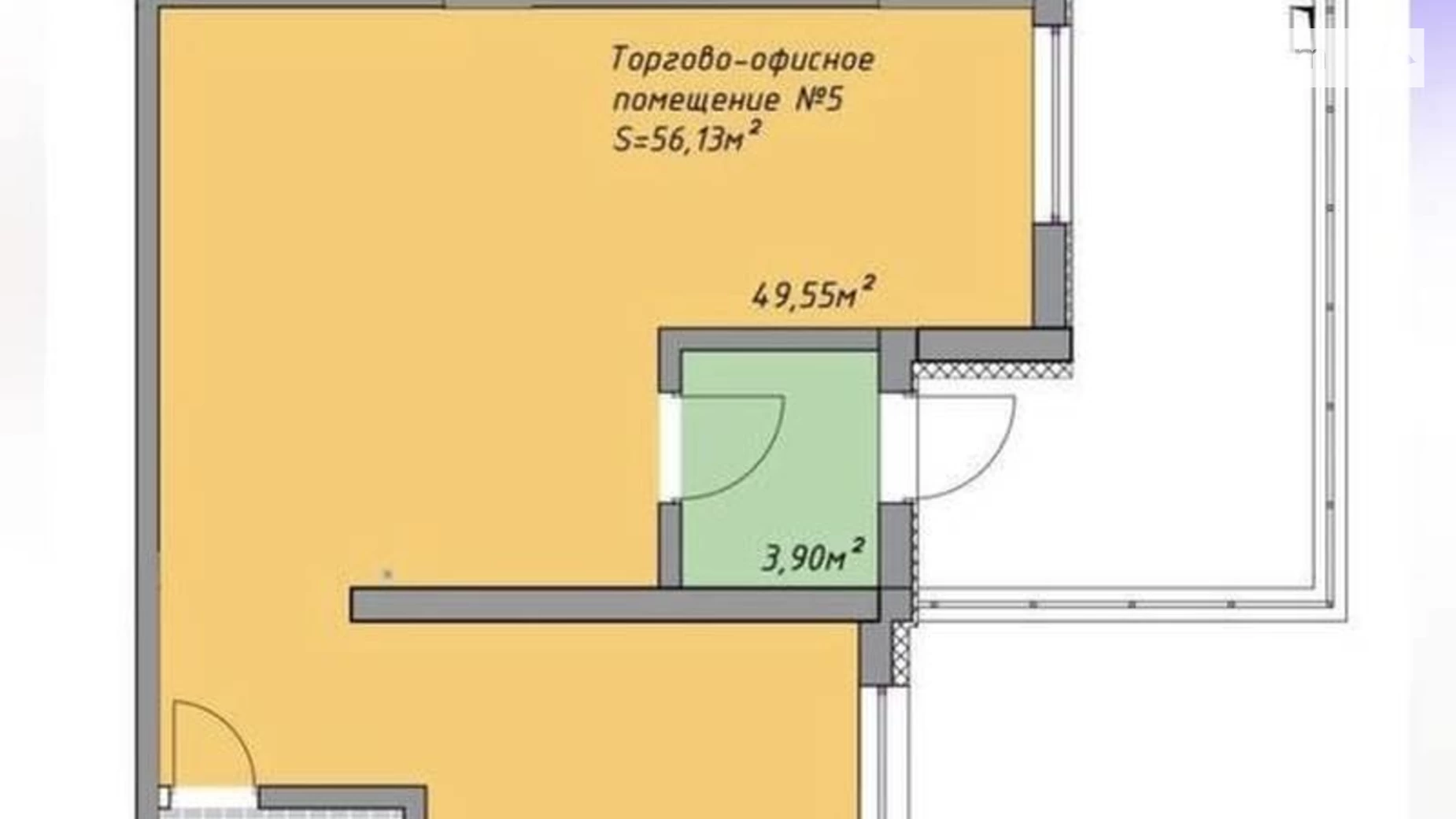Продается помещения свободного назначения 56 кв. м в 17-этажном здании, цена: 73000 $ - фото 3
