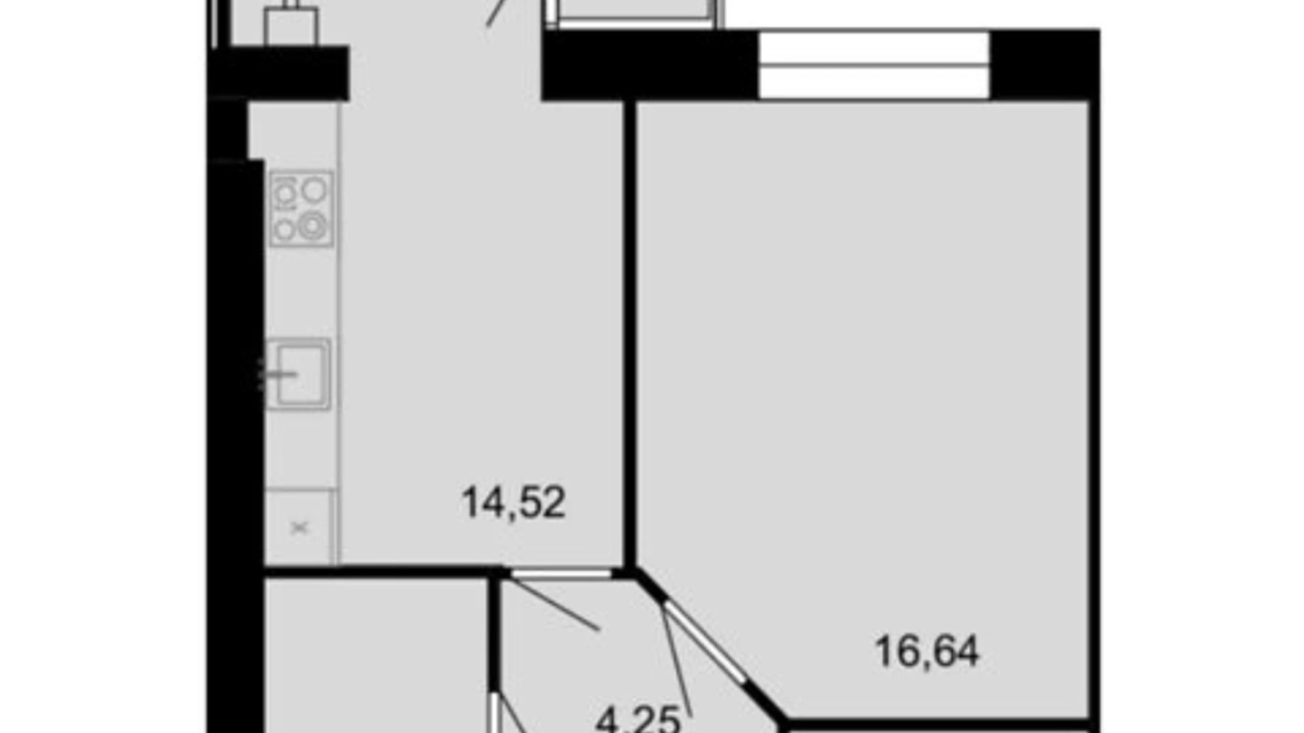 Продается 1-комнатная квартира 43.4 кв. м в Виннице, Немировское шоссе, 94Н - фото 3