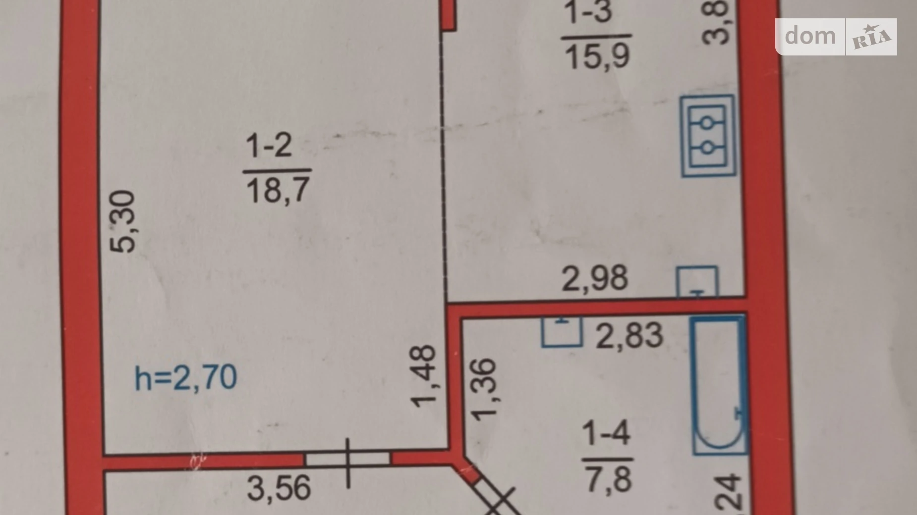 1-кімнатна квартира 54 кв. м у Луцьку, вул. Дмитра Іващенка, 4 - фото 4