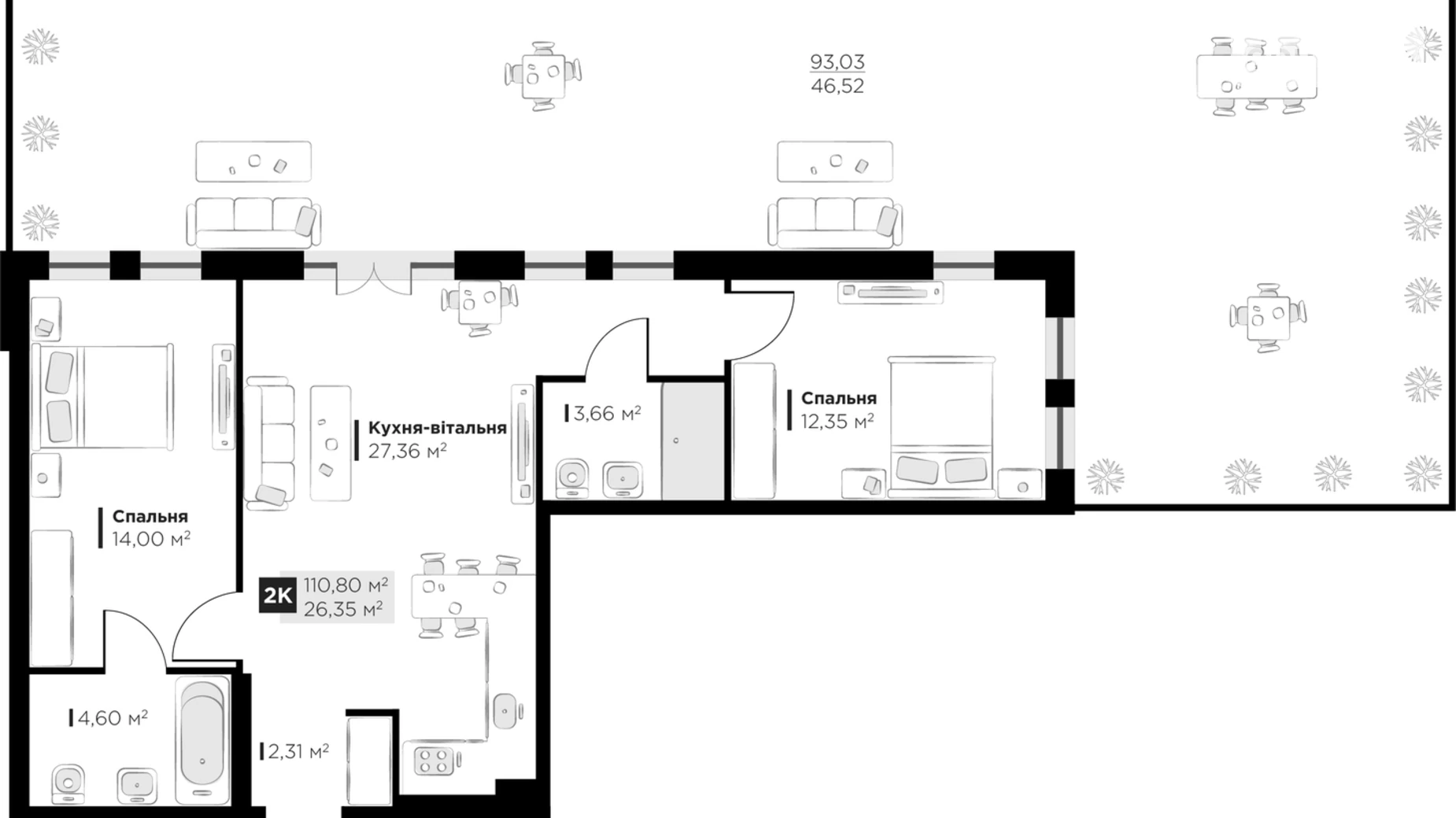 Продается 2-комнатная квартира 110.8 кв. м в Винниках, ул. Галицкая - фото 5