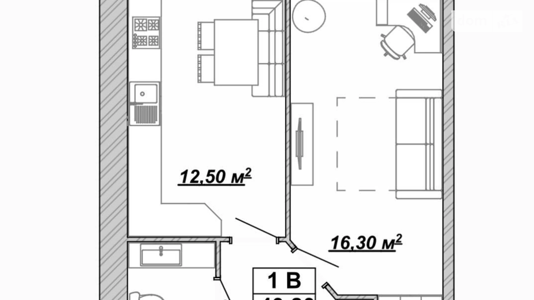 Продається 1-кімнатна квартира 40.8 кв. м у Івано-Франківську, вул. Княгинин, 44 - фото 3