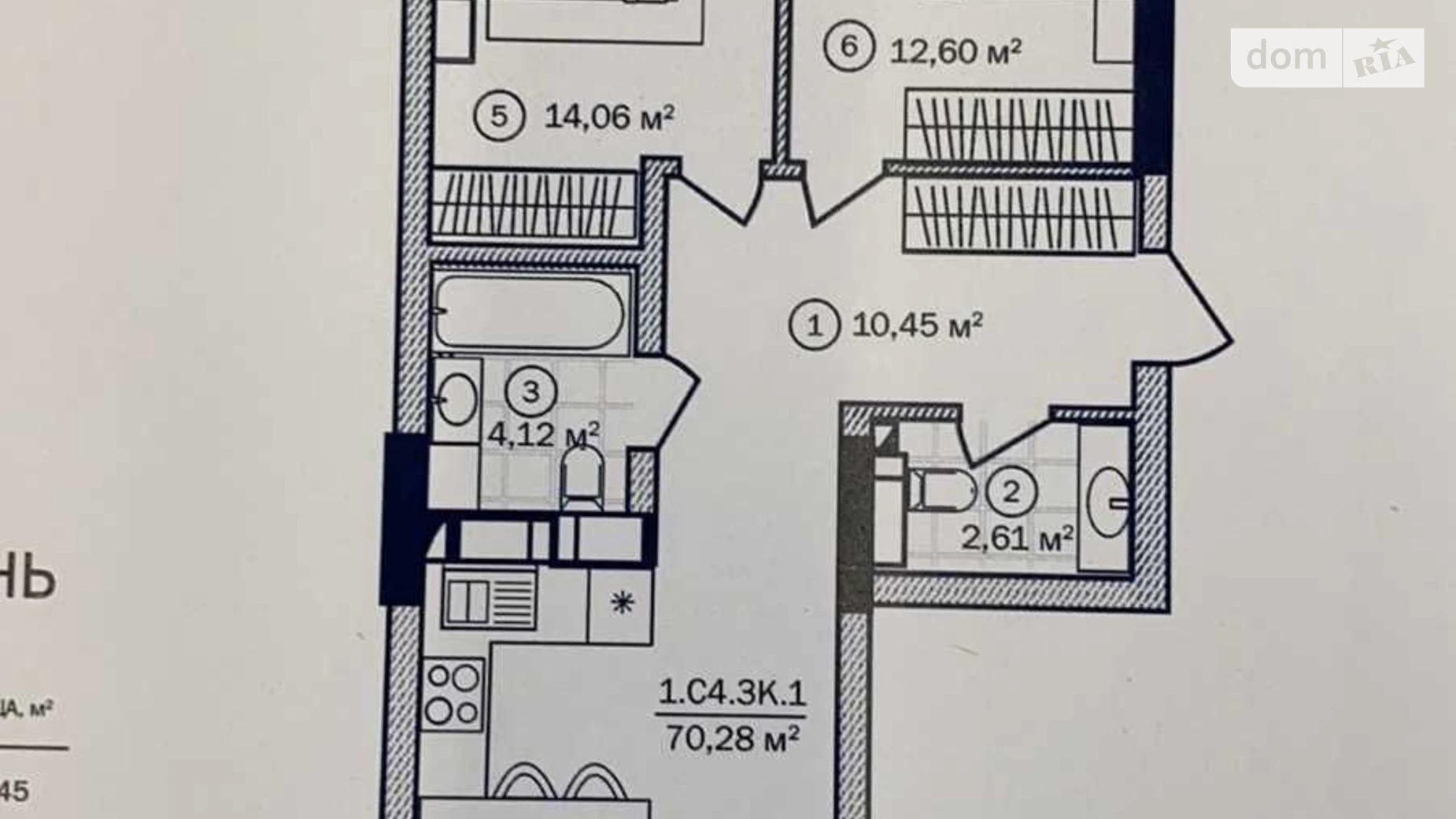 Продается 3-комнатная квартира 70.28 кв. м в Киеве, ул. Евгения Сверстюка, 54 - фото 2
