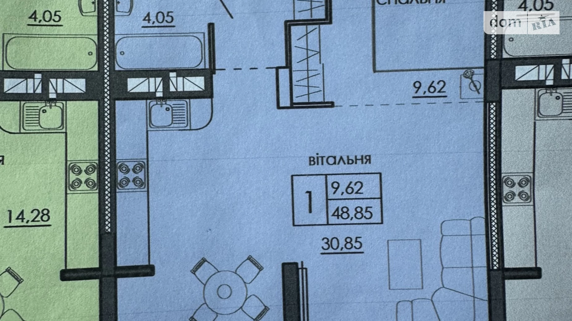 1-комнатная квартира 48.85 кв. м в Тернополе, просп. Бандеры Степана - фото 3