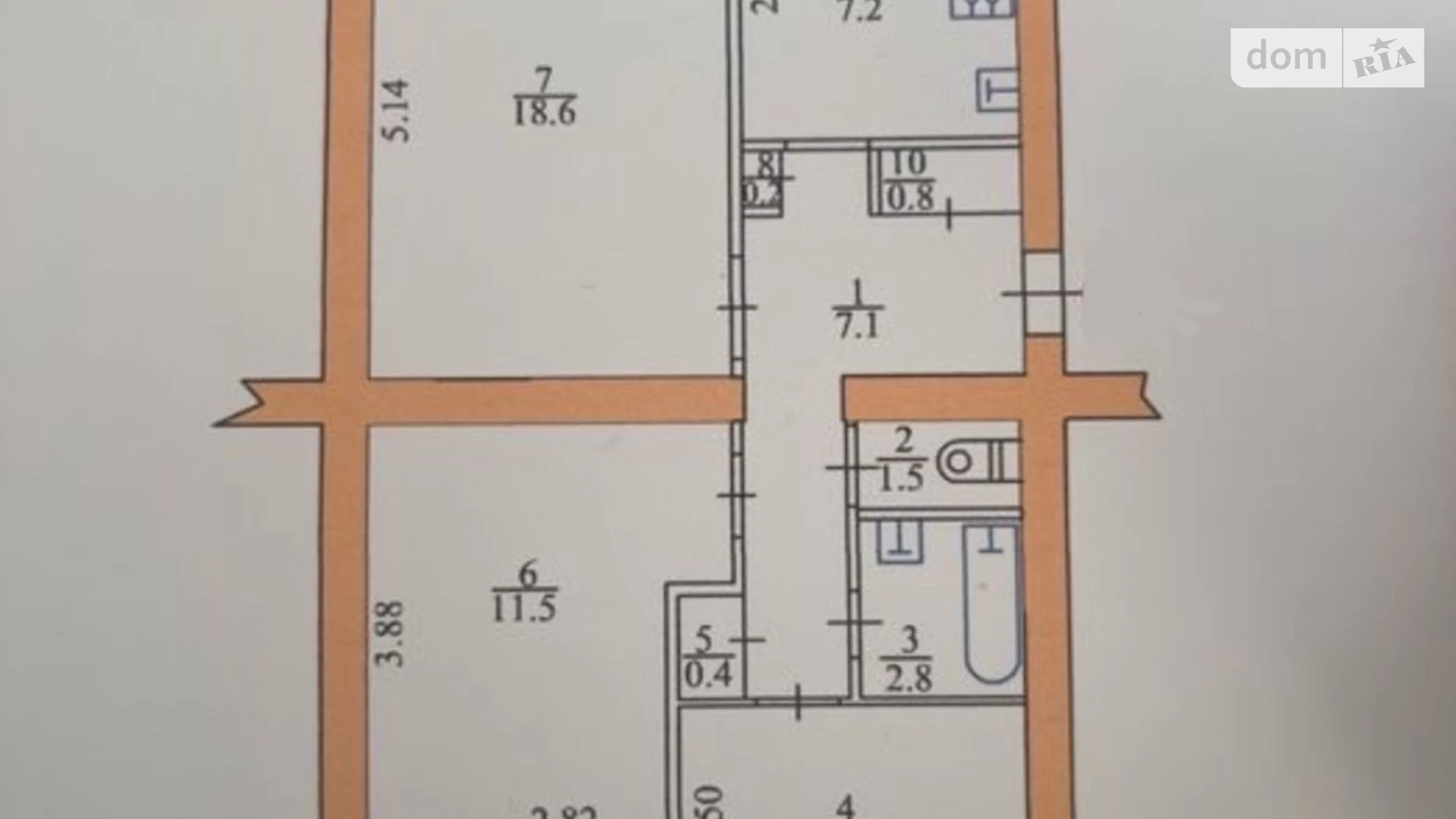 3-комнатная квартира 68 кв. м в Тернополе, ул. Протасевича - фото 2