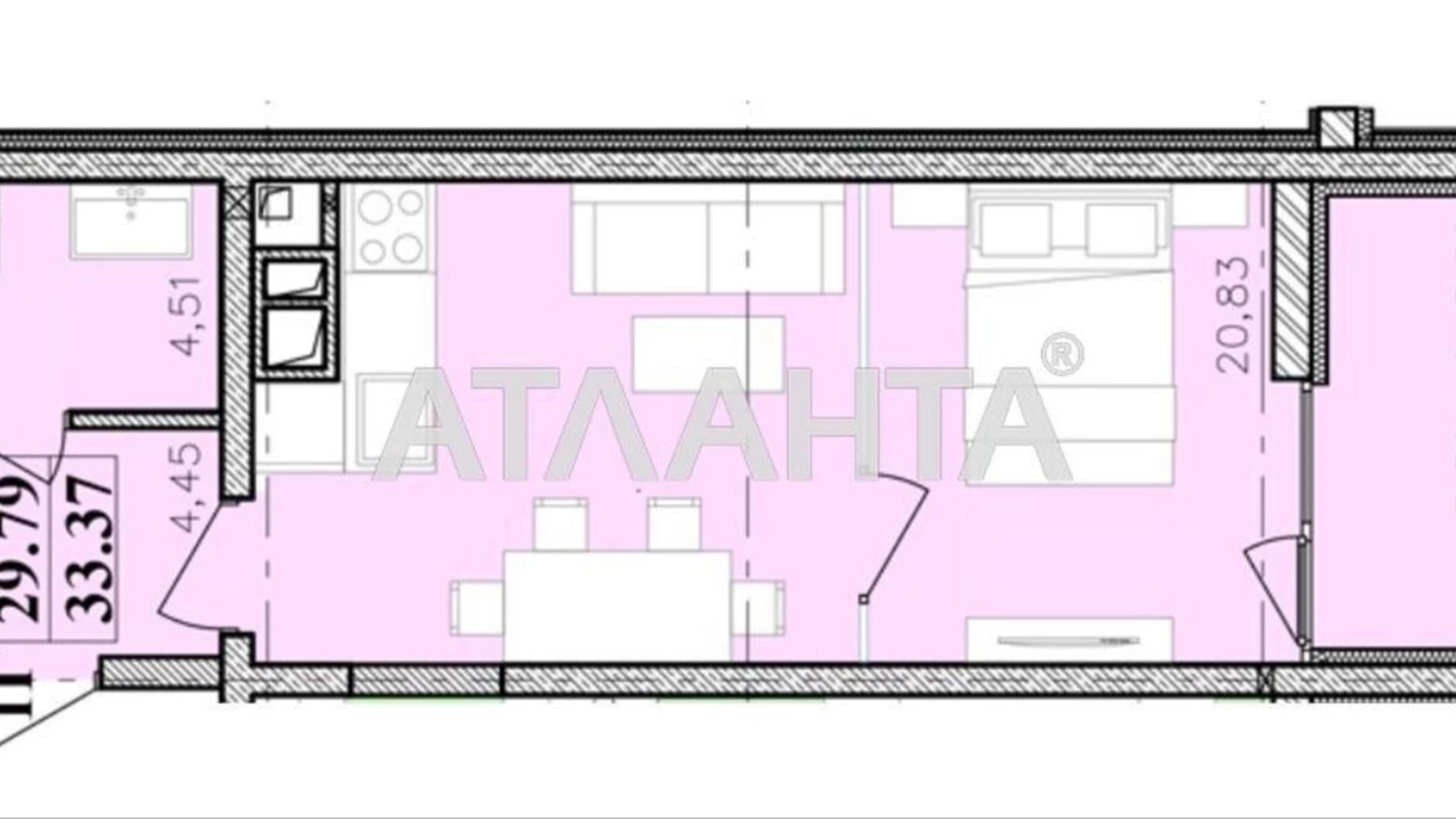 Продається 1-кімнатна квартира 31.7 кв. м у Одесі, вул. Івана Франка - фото 4
