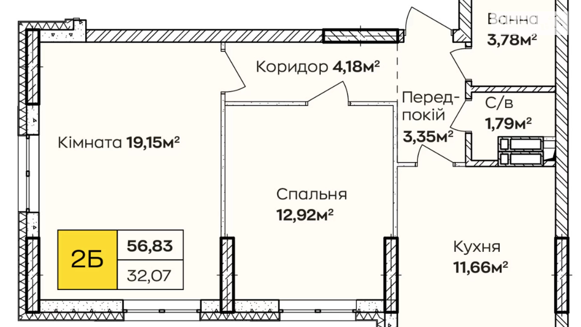 Продается 2-комнатная квартира 57 кв. м в Киеве, ул. Ивана Кочерги, 17Б - фото 5