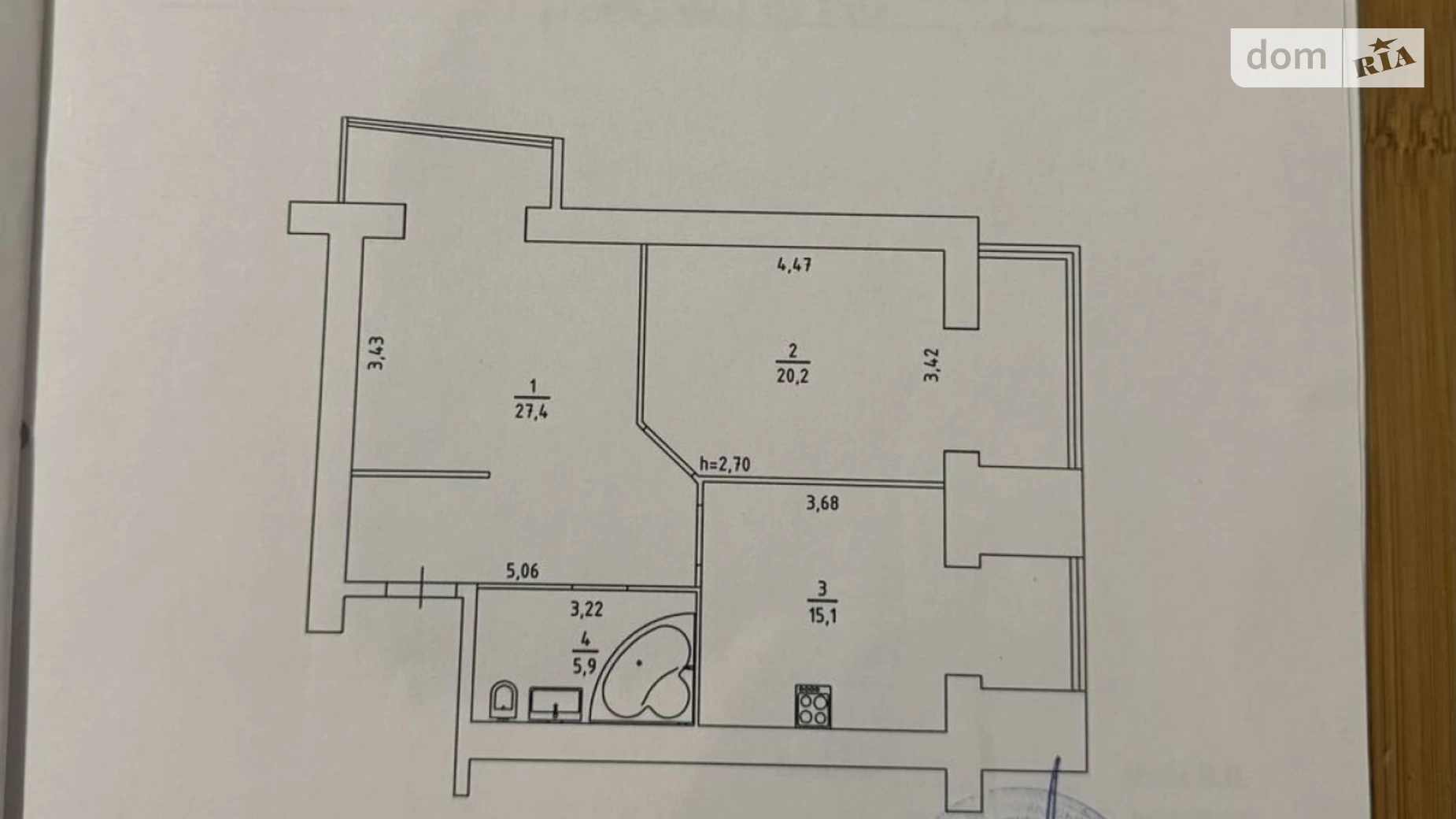 Продается 2-комнатная квартира 68.6 кв. м в Черкассах, ул. Гоголя, 261/3 - фото 2