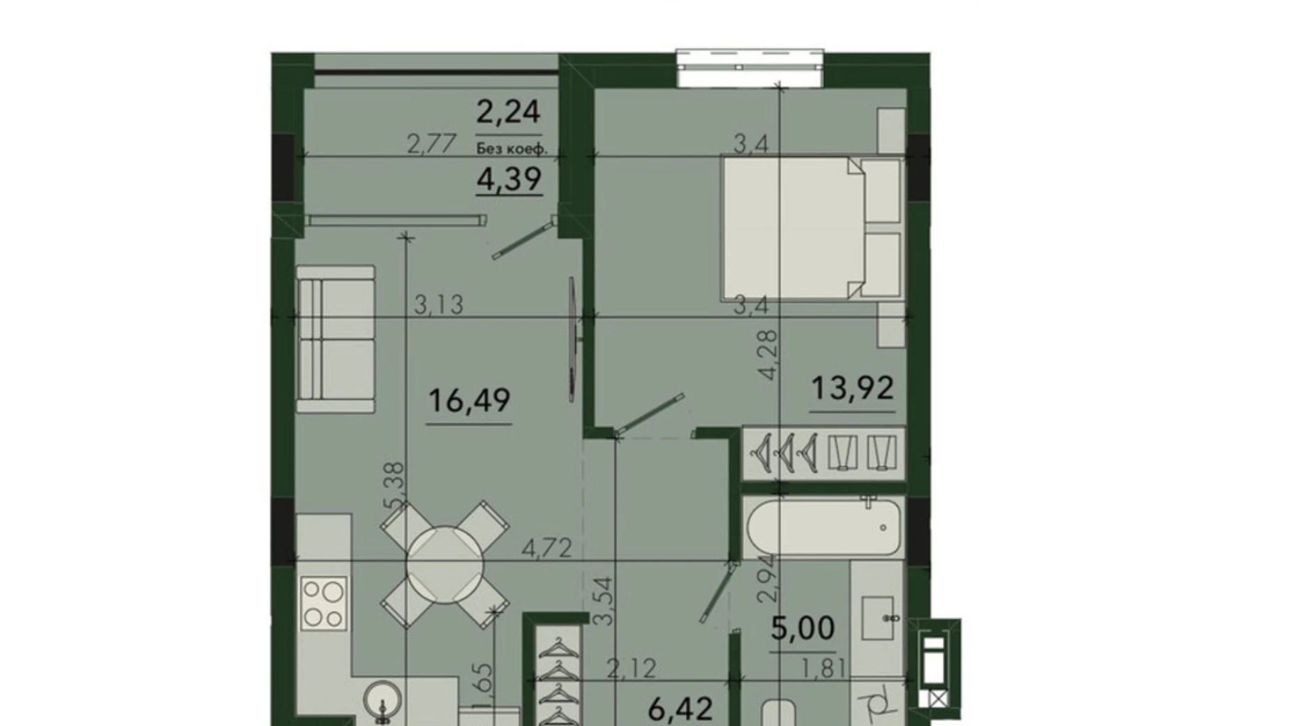 Продается 1-комнатная квартира 44.07 кв. м в Сокольниках, ул. Героев Крут - фото 2