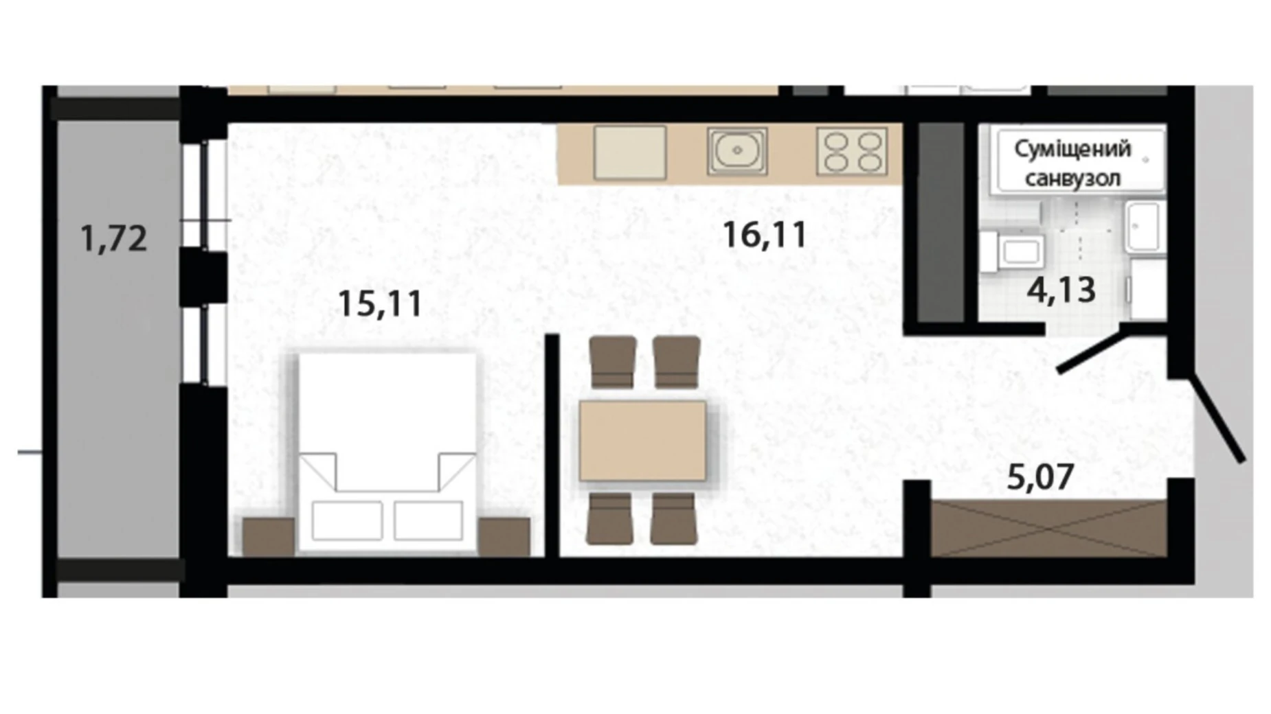 Продается 1-комнатная квартира 40.14 кв. м в Львове, ул. Раковского, 24А - фото 3
