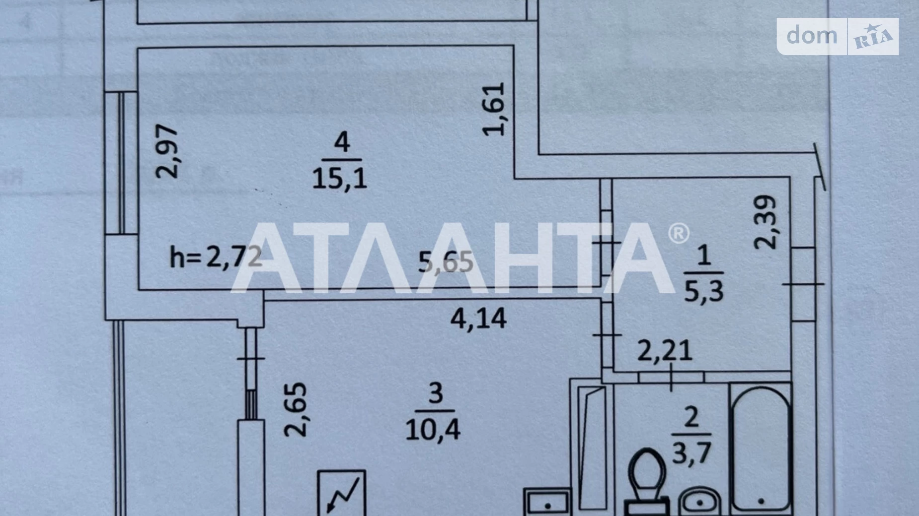 Продается 1-комнатная квартира 38.2 кв. м в Киеве, цена: 40000 $ - фото 2