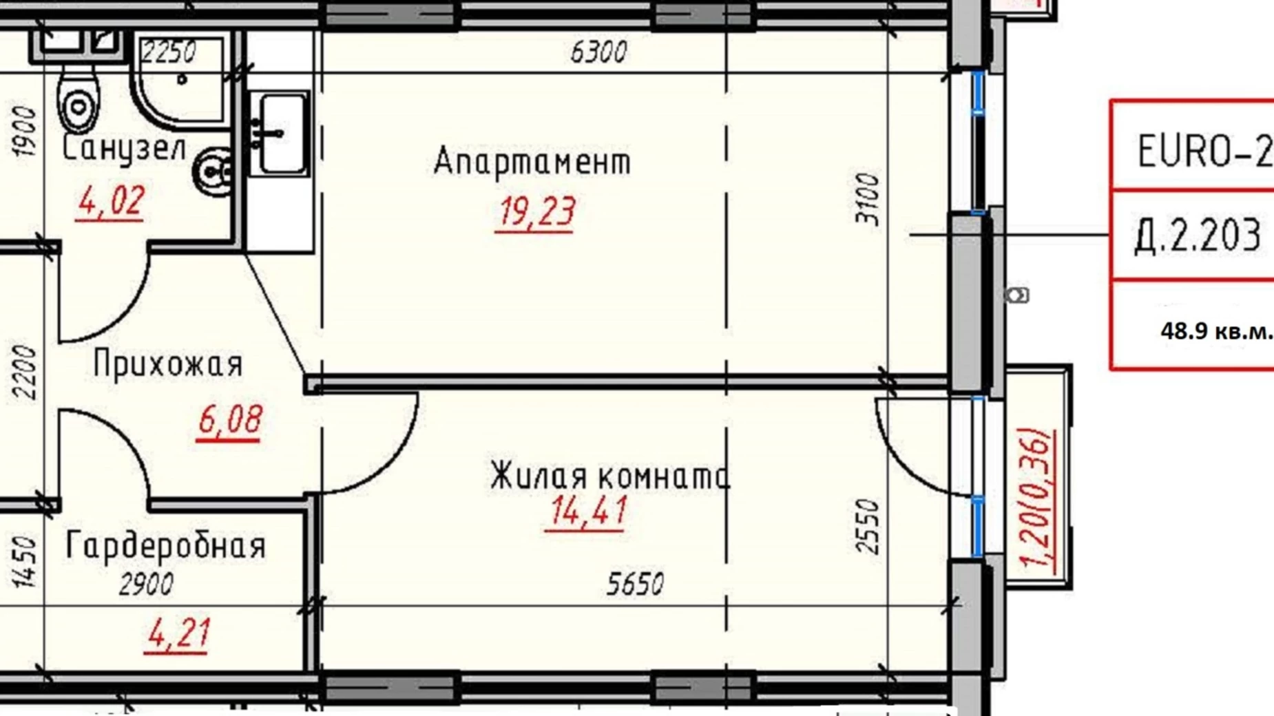 Продається 1-кімнатна квартира 48.9 кв. м у Одесі, вул. Дачна, 28Д - фото 3