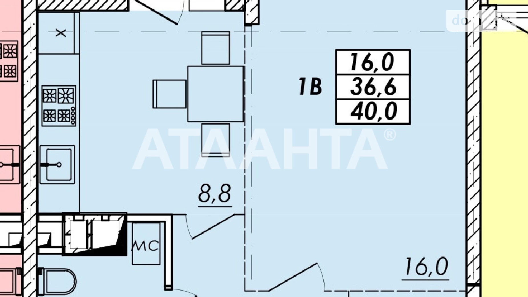 Продается 1-комнатная квартира 38.9 кв. м в Одессе, ул. Прохоровская - фото 2