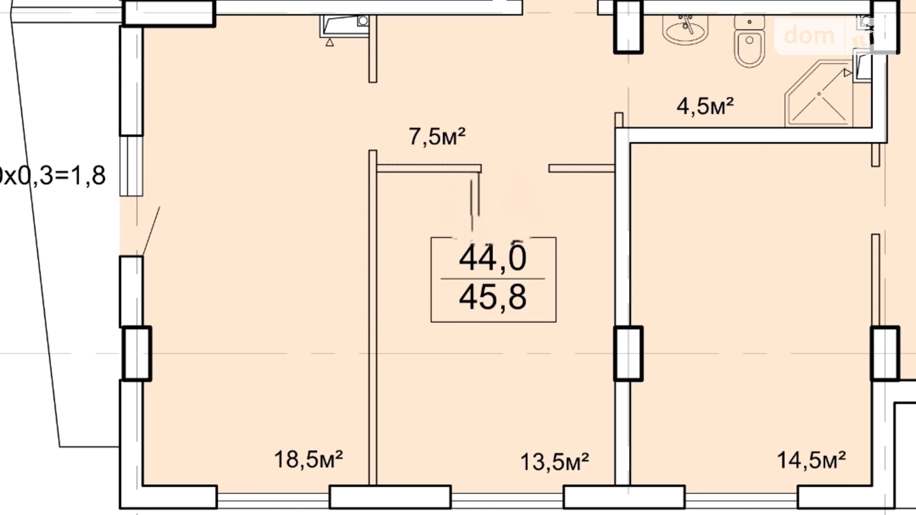 Продается 1-комнатная квартира 45.8 кв. м в Одессе, пер. Ванный - фото 2