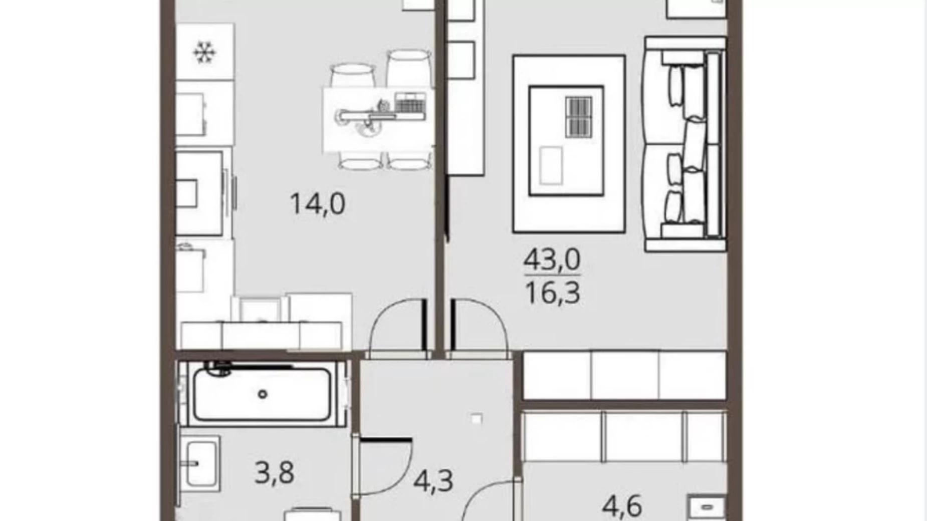 Продається 2-кімнатна квартира 43 кв. м у Крюківщині, вул. Балукова, 1 - фото 4