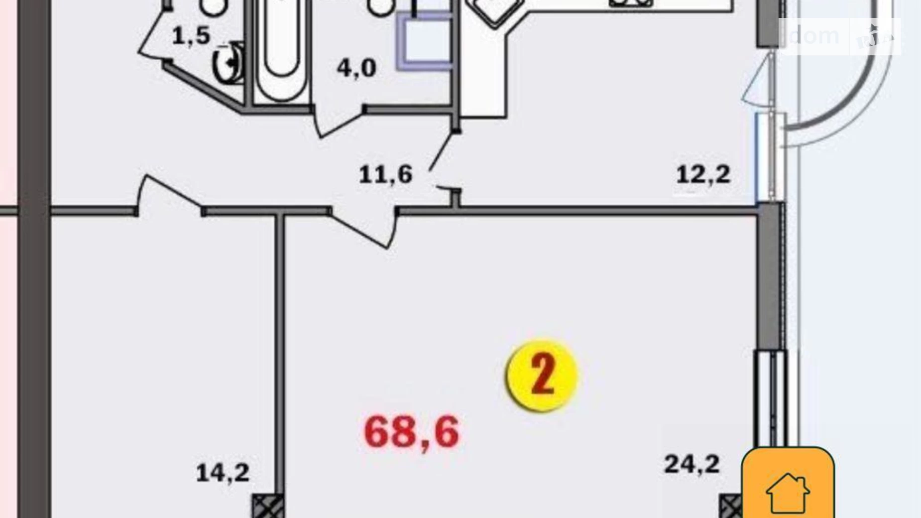 Продается 2-комнатная квартира 69 кв. м в Одессе, плато Аркадийское(Гагаринское), 5А корпус 2 - фото 2