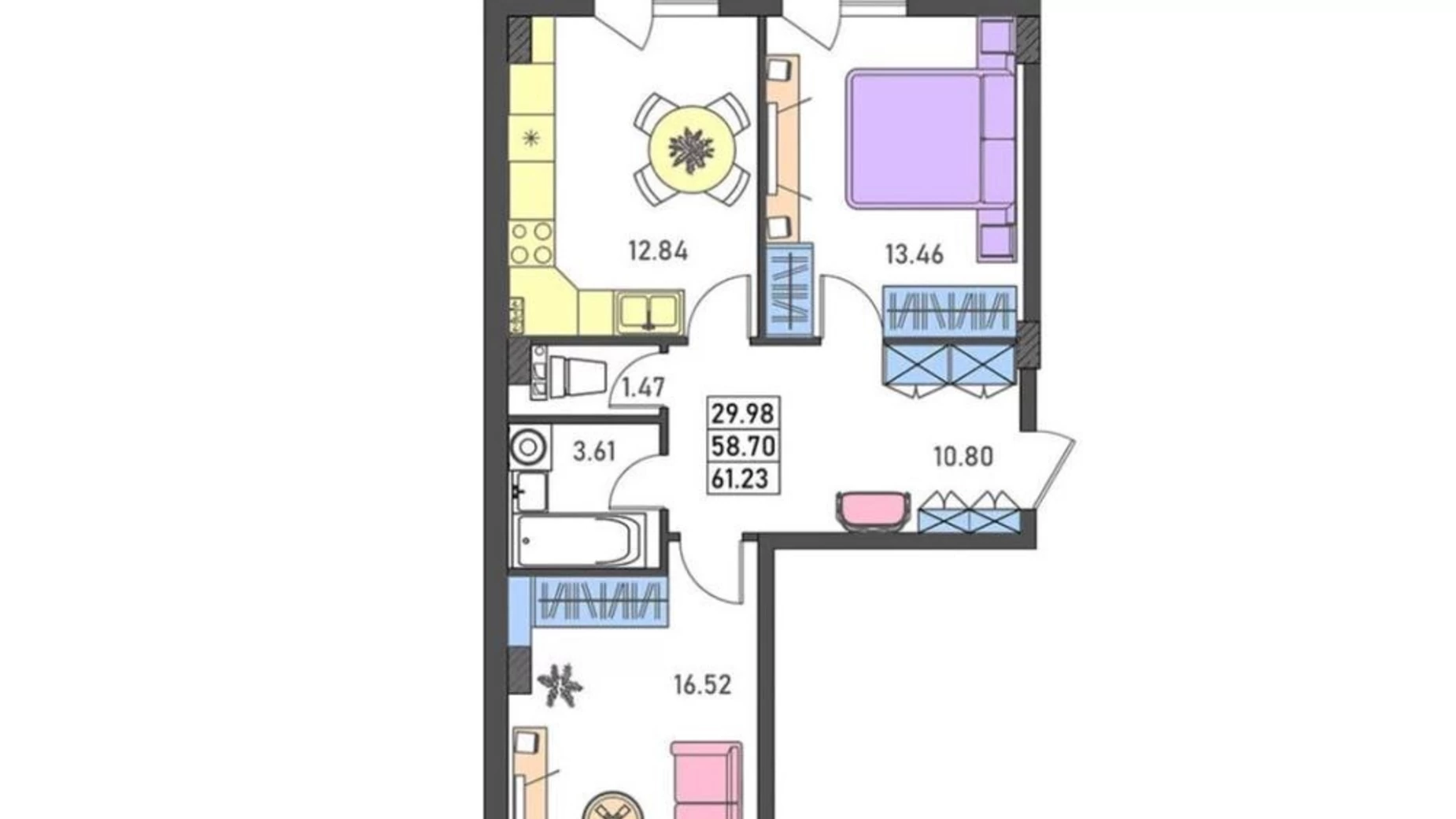 Продается 2-комнатная квартира 60 кв. м в Крыжановка, ул. Академика Сахарова - фото 2