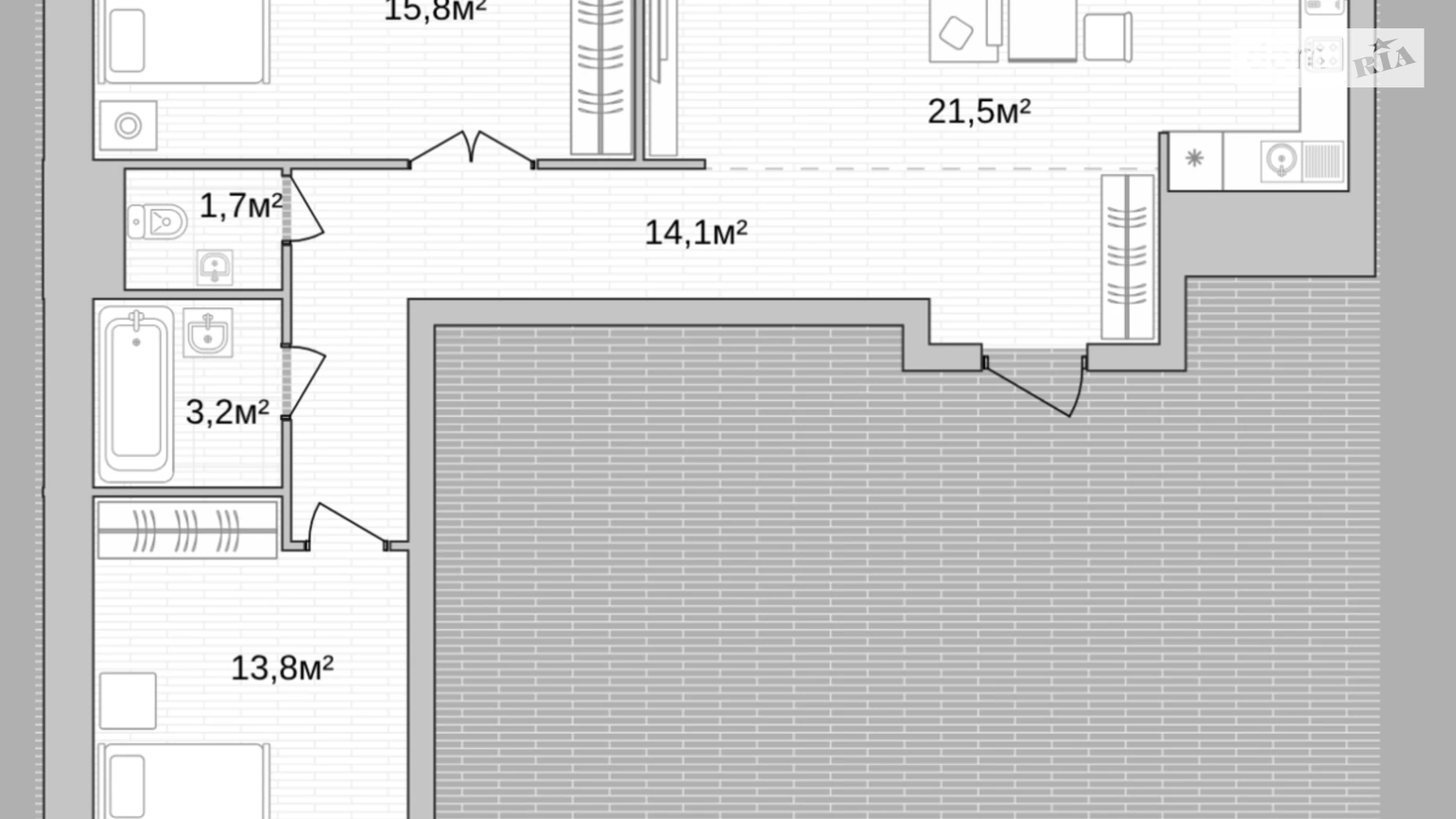 Продается 2-комнатная квартира 70.1 кв. м в Вишневом, ул. Ломоносова, 40 - фото 2