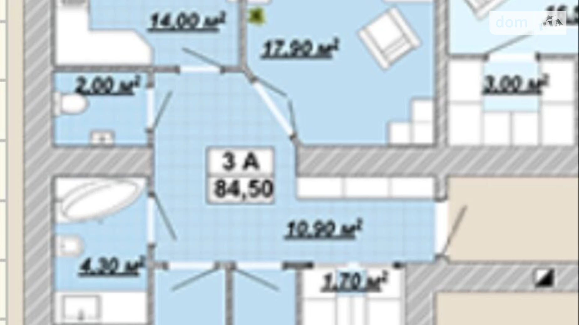 Продается 3-комнатная квартира 84 кв. м в Ивано-Франковске, ул. Княгинин, 44 - фото 2