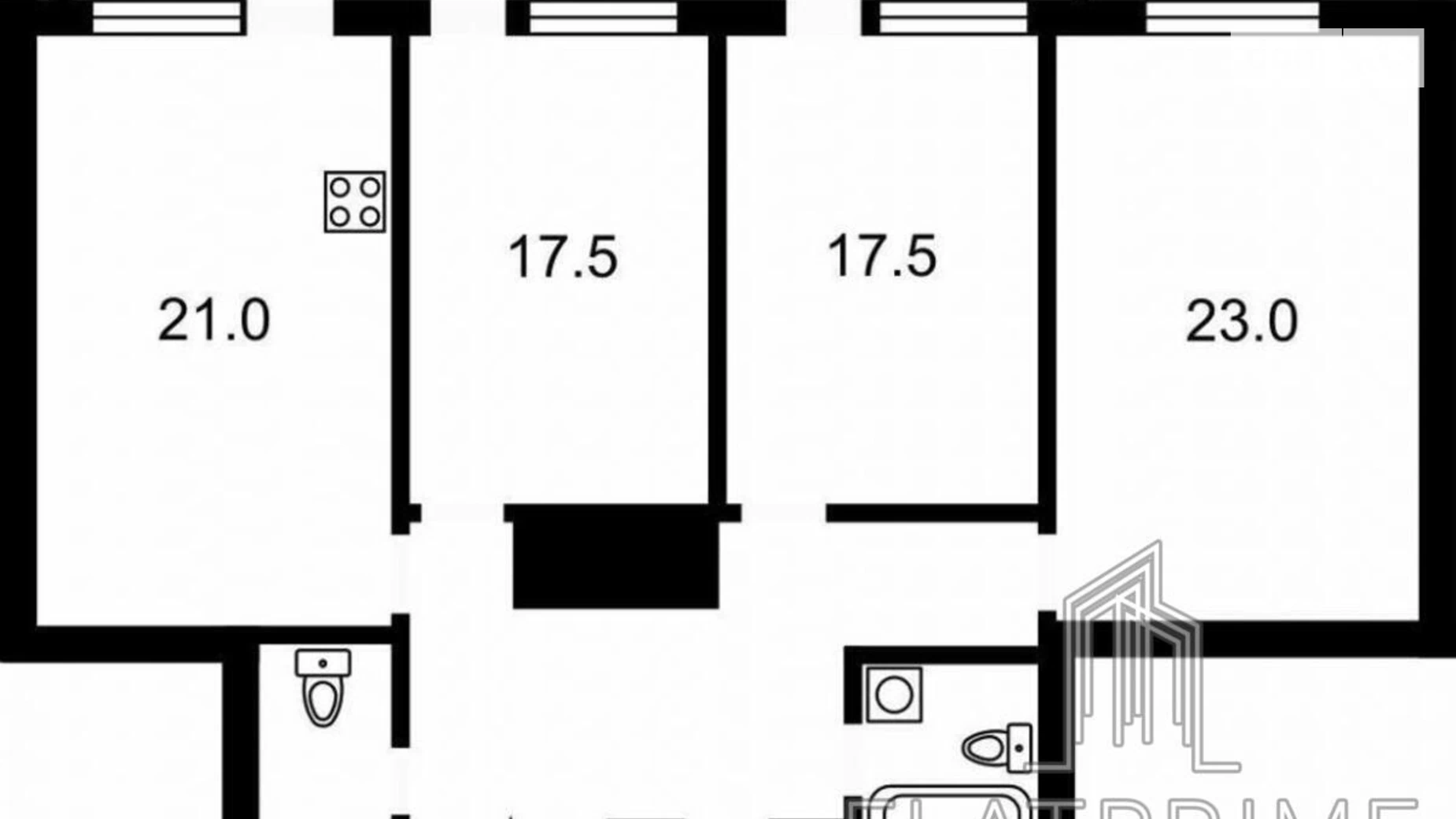 Продается 3-комнатная квартира 109 кв. м в Киеве, бул. Леси Украинки, 7В - фото 2