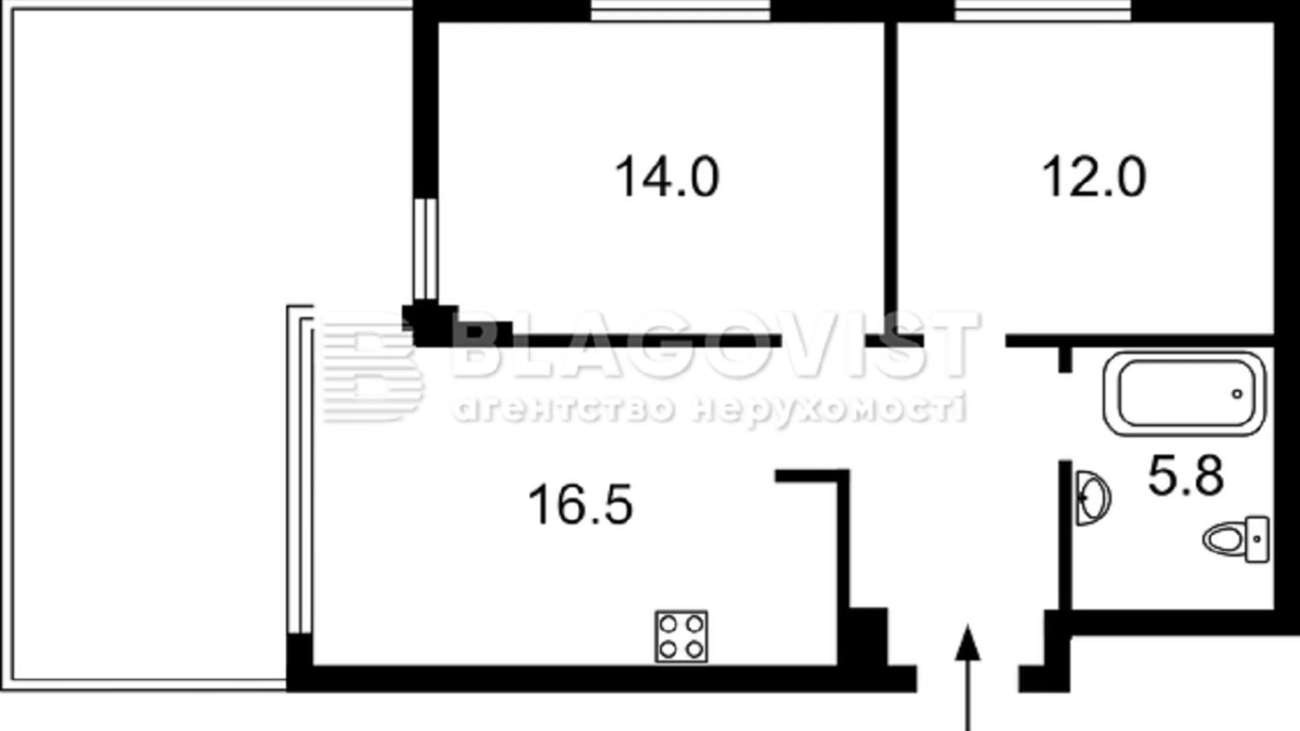 Продается 2-комнатная квартира 66.5 кв. м в Киеве, ул. Александра Олеся, 1 - фото 2
