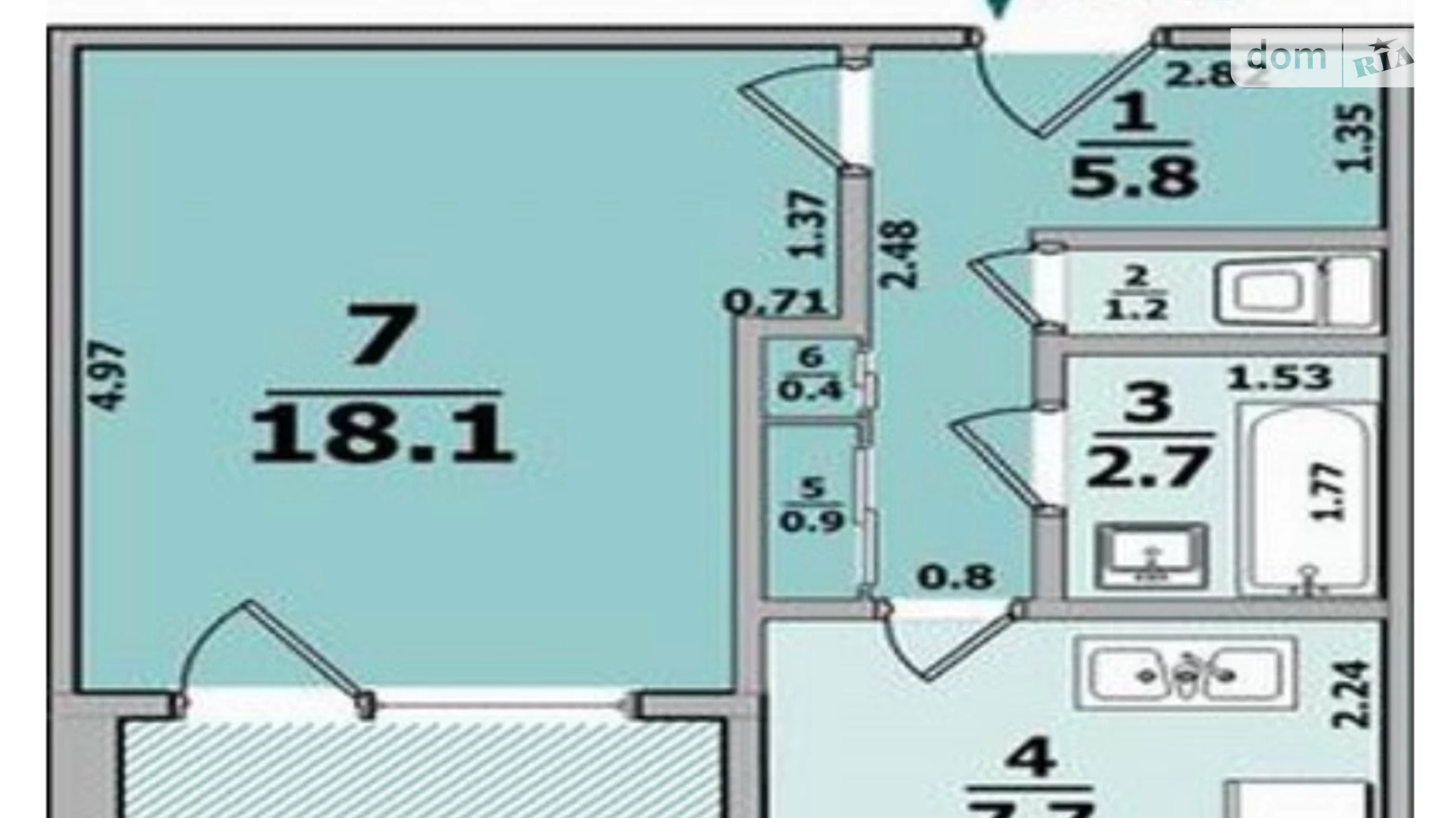 Продается 1-комнатная квартира 38 кв. м в Харькове, ул. Космическая, 11 - фото 2