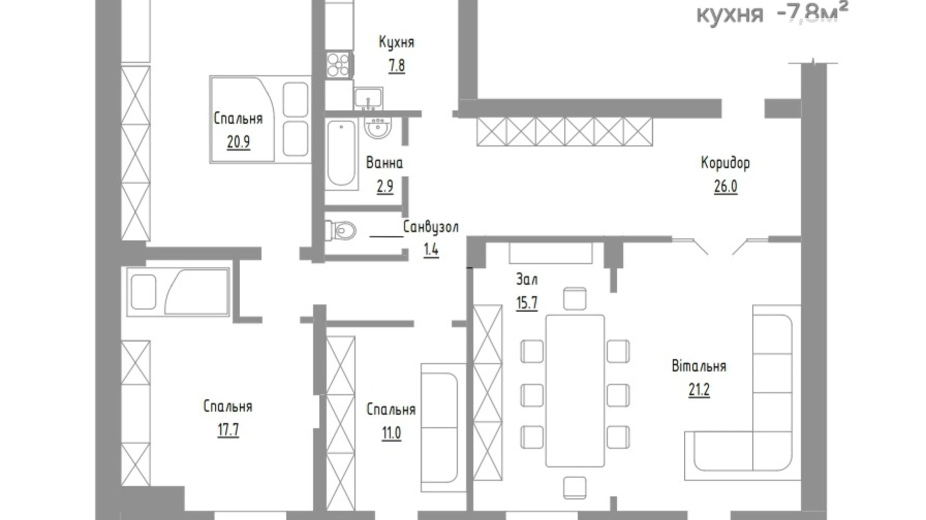 Продается 5-комнатная квартира 125.1 кв. м в Днепре, ул. Вокзальная - фото 3