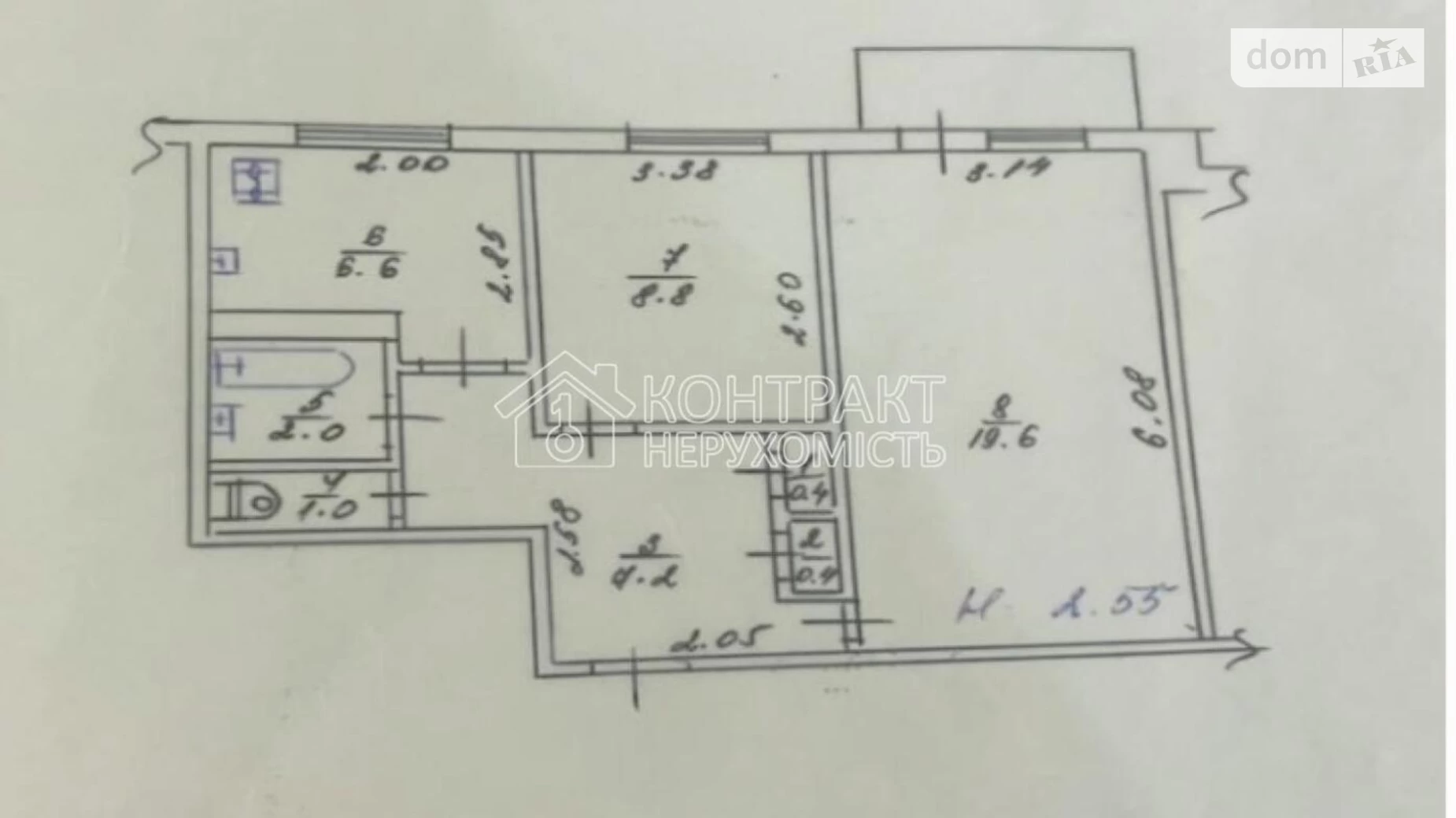 Продається 2-кімнатна квартира 46.9 кв. м у Харкові, вул. Амосова, 25 - фото 3