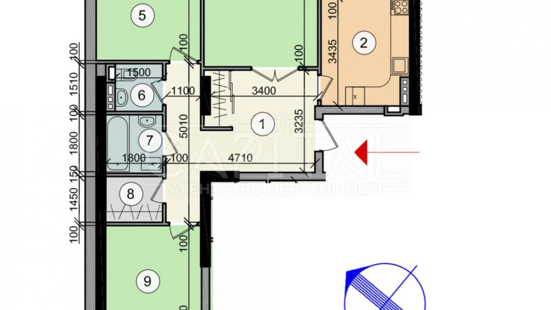 Продается 3-комнатная квартира 100.5 кв. м в Киеве, цена: 180000 $ - фото 2