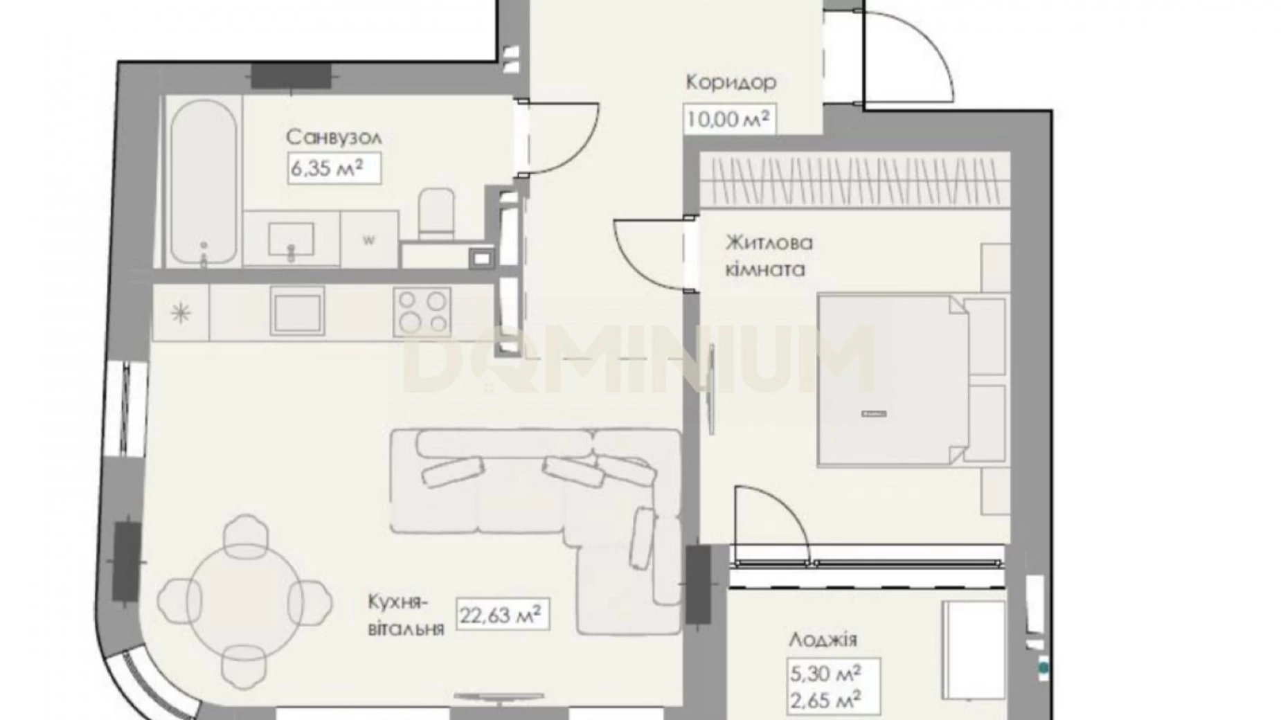 Продається 1-кімнатна квартира 56.06 кв. м у Хусті, вул. Духновича, 17Б - фото 5