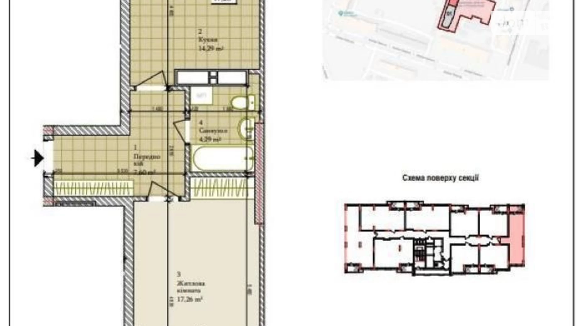 Продается 1-комнатная квартира 46 кв. м в Киеве, ул. Владимира Сосюры, 6 - фото 2