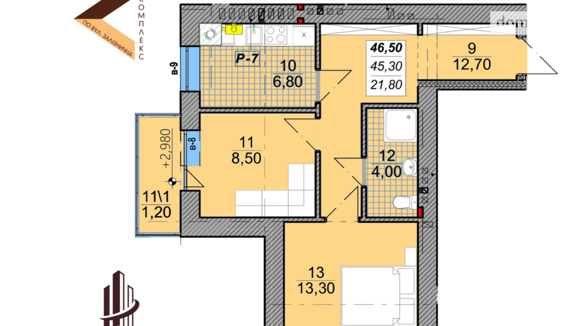 Продается 1-комнатная квартира 46.5 кв. м в Ивано-Франковске, ул. Железнодорожная - фото 4