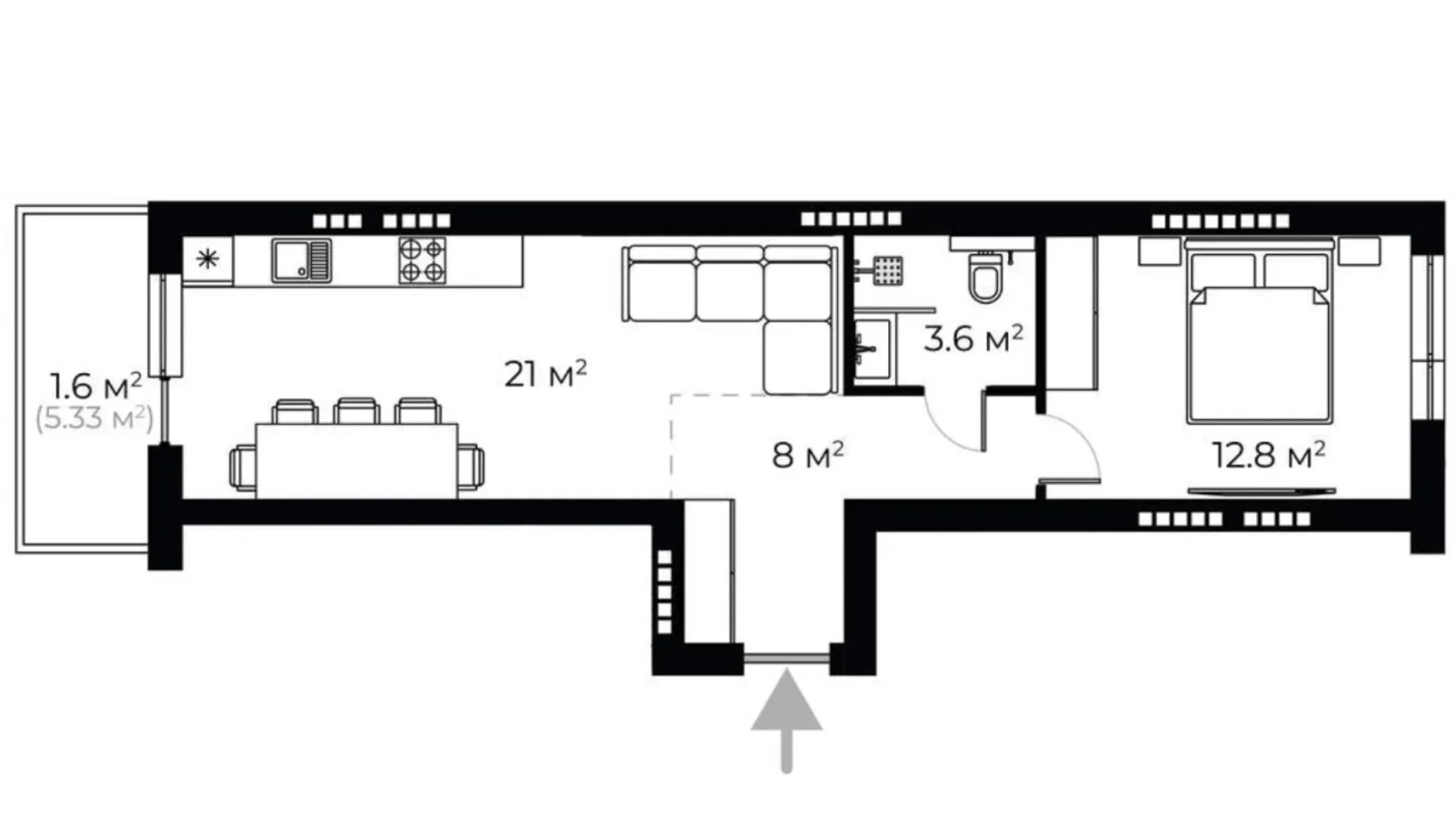 Продается 1-комнатная квартира 47 кв. м в Ужгороде, ул. Легоцкого, 78/33 - фото 2