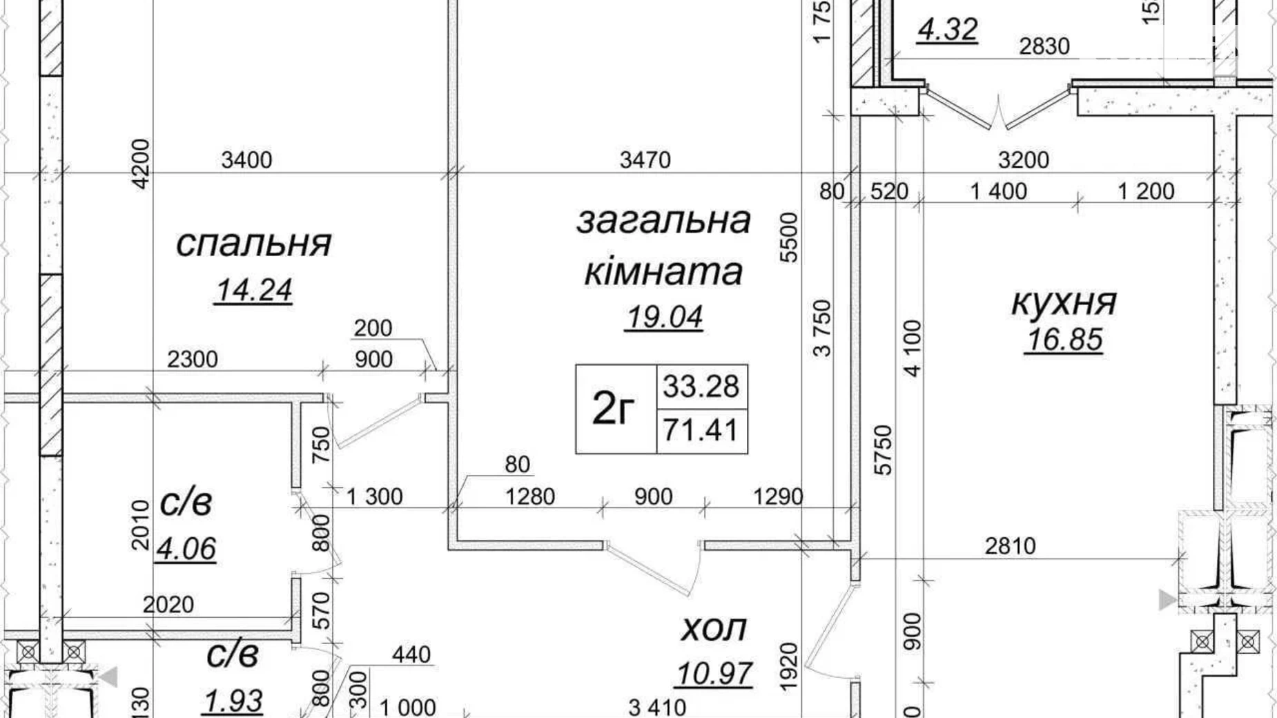 Продається 2-кімнатна квартира 71.4 кв. м у Новосілках, вул. Приміська, 22Б - фото 3