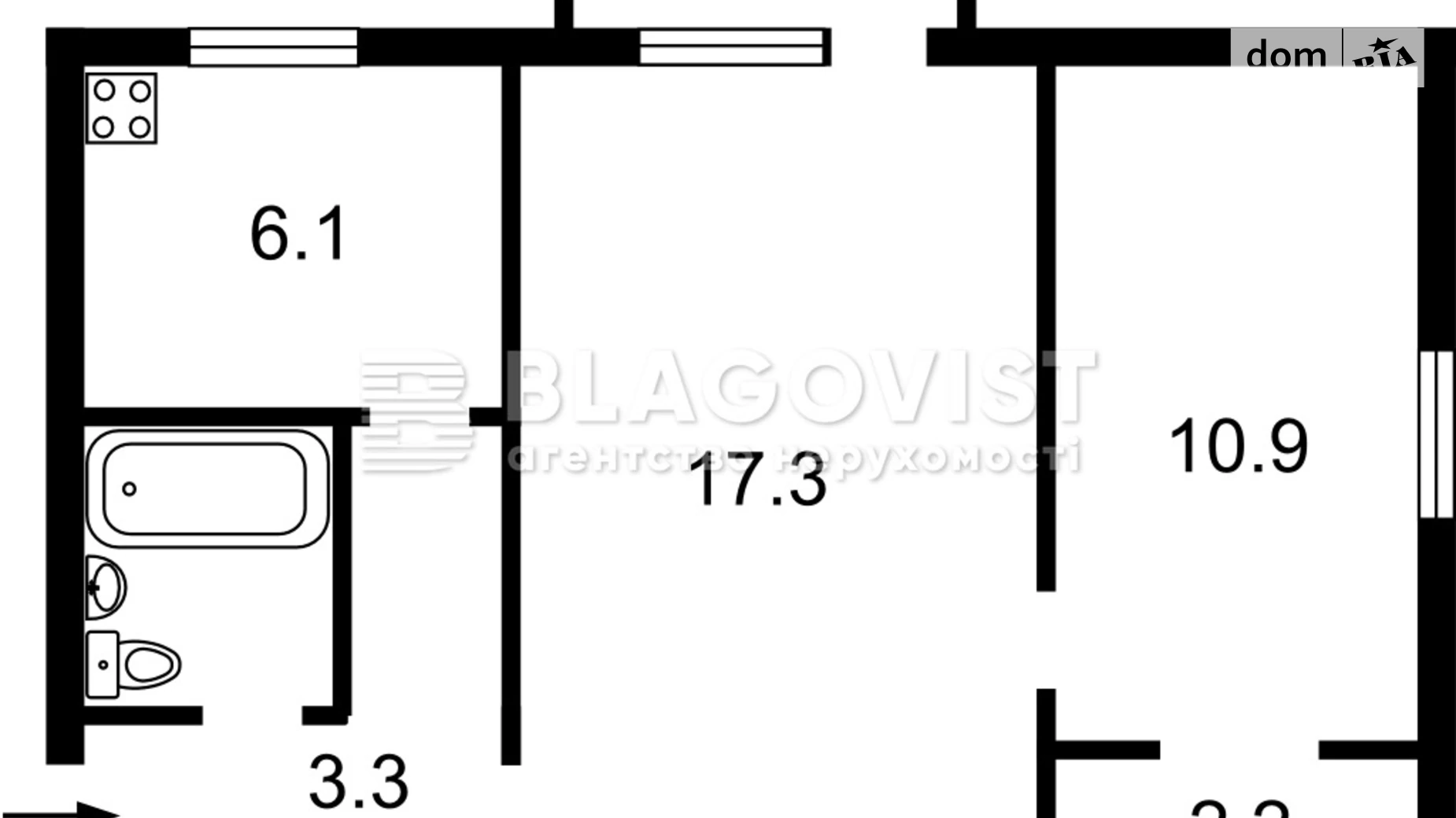 Продается 2-комнатная квартира 44 кв. м в Киеве, ул. Маккейна Джона, 43 - фото 3