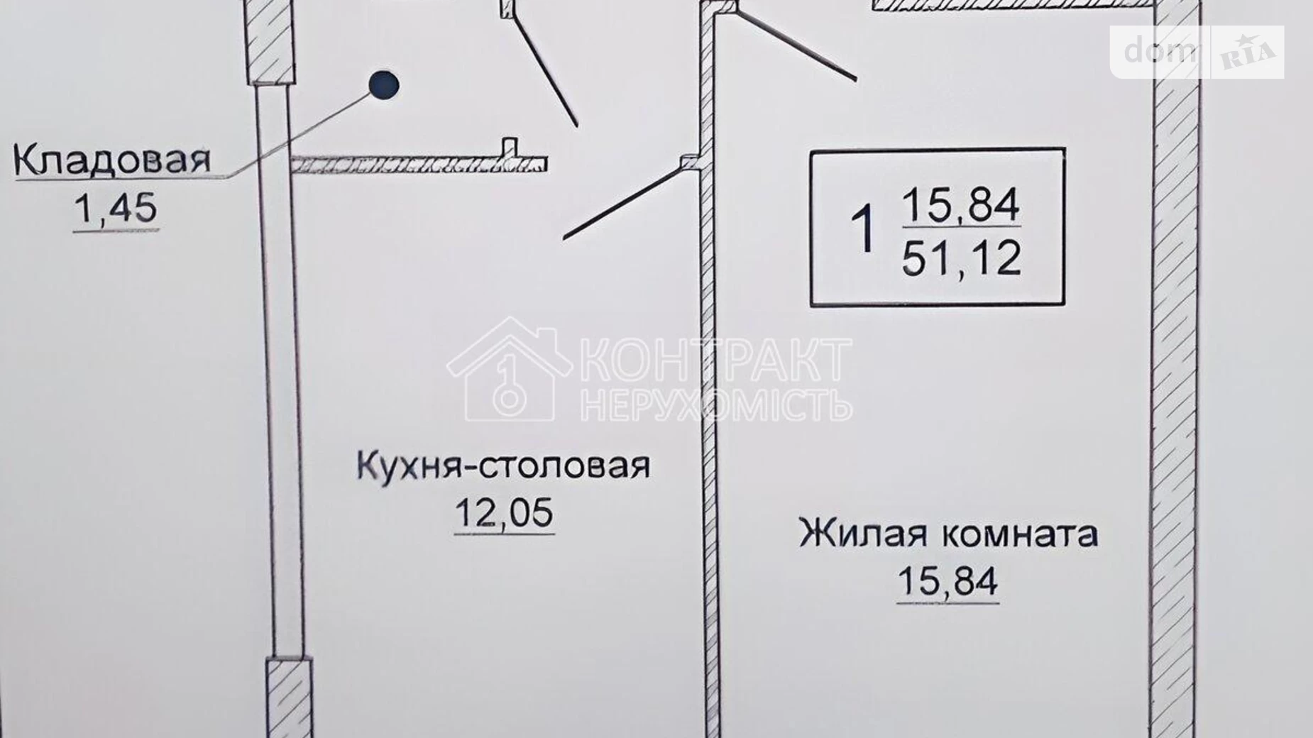 Продається 1-кімнатна квартира 53 кв. м у Харкові, просп. Перемоги, 65Г корпус 2 - фото 3