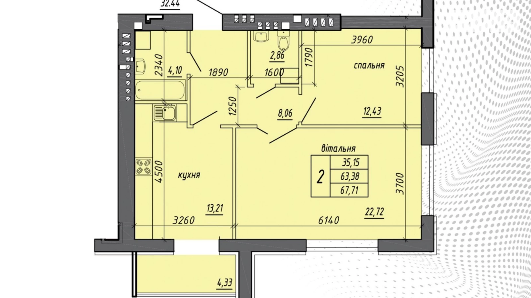 Продается 1-комнатная квартира 43.75 кв. м в Черткове, ул. Шевченко, 32А - фото 3