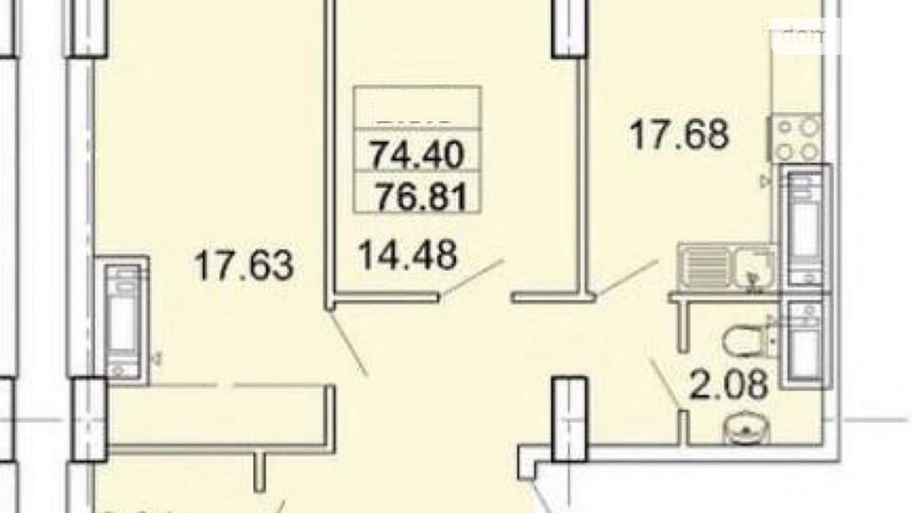 Продається 2-кімнатна квартира 77 кв. м у Одесі, Фонтанська дор., 25 корпус 1 - фото 2