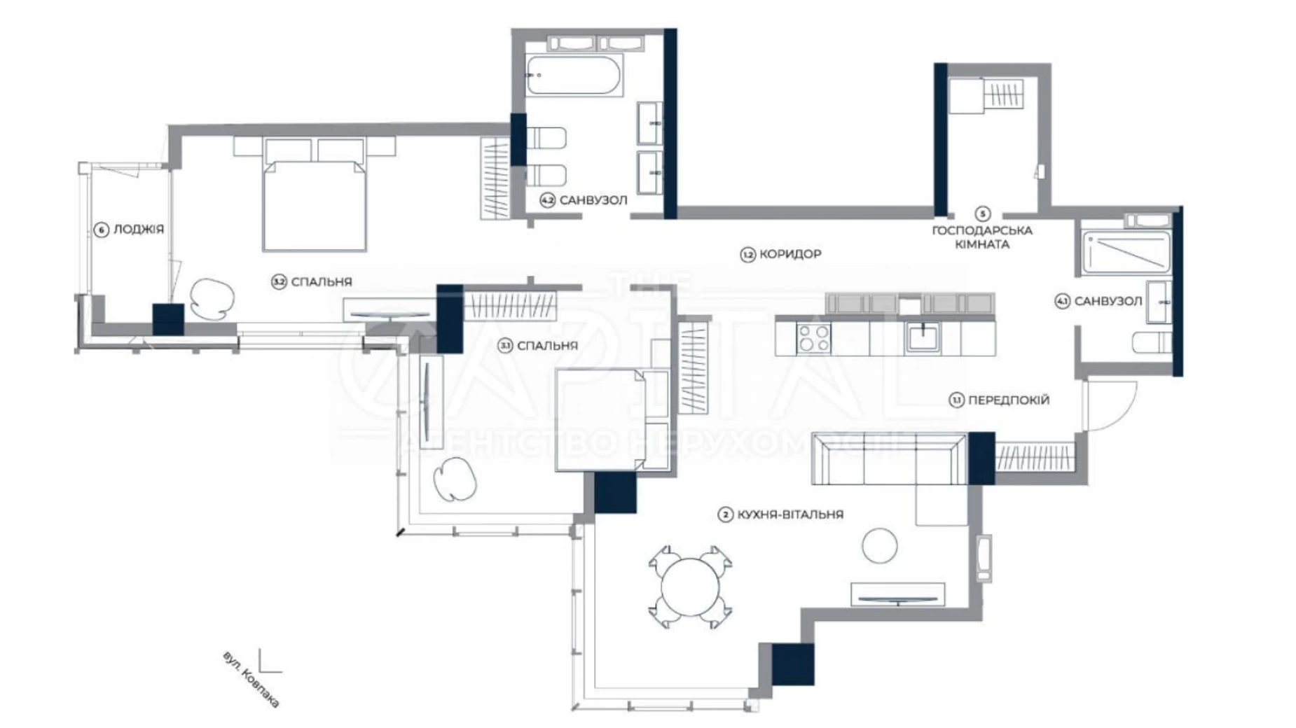 Продается 3-комнатная квартира 118 кв. м в Киеве, ул. Антоновича(Горького), 136-138 - фото 2