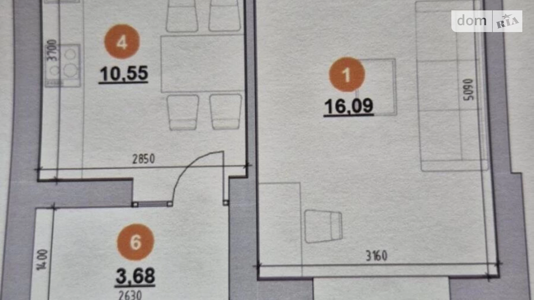 Продается 1-комнатная квартира 43 кв. м в Львове, ул. Железнодорожная - фото 4