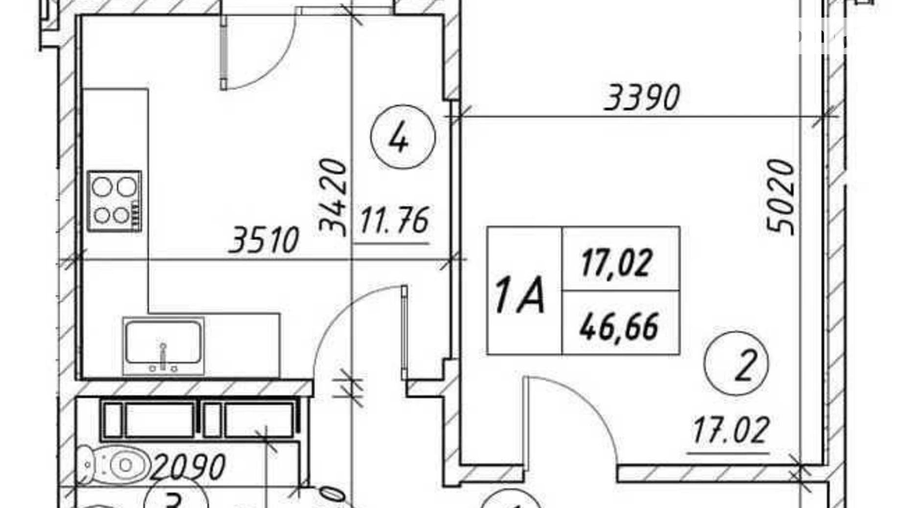 Продается 1-комнатная квартира 47 кв. м в Киеве, ул. Ревуцкого, 54А - фото 3