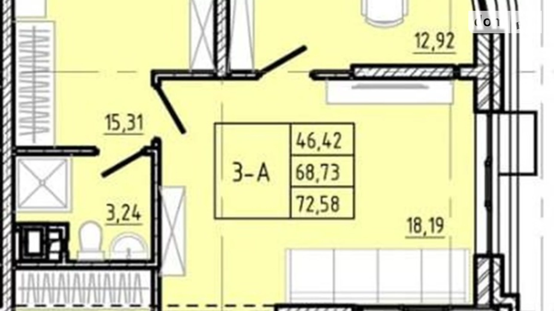 Продается 3-комнатная квартира 73 кв. м в Одессе, ул. Ивана Франко, 40 корпус 1 - фото 4