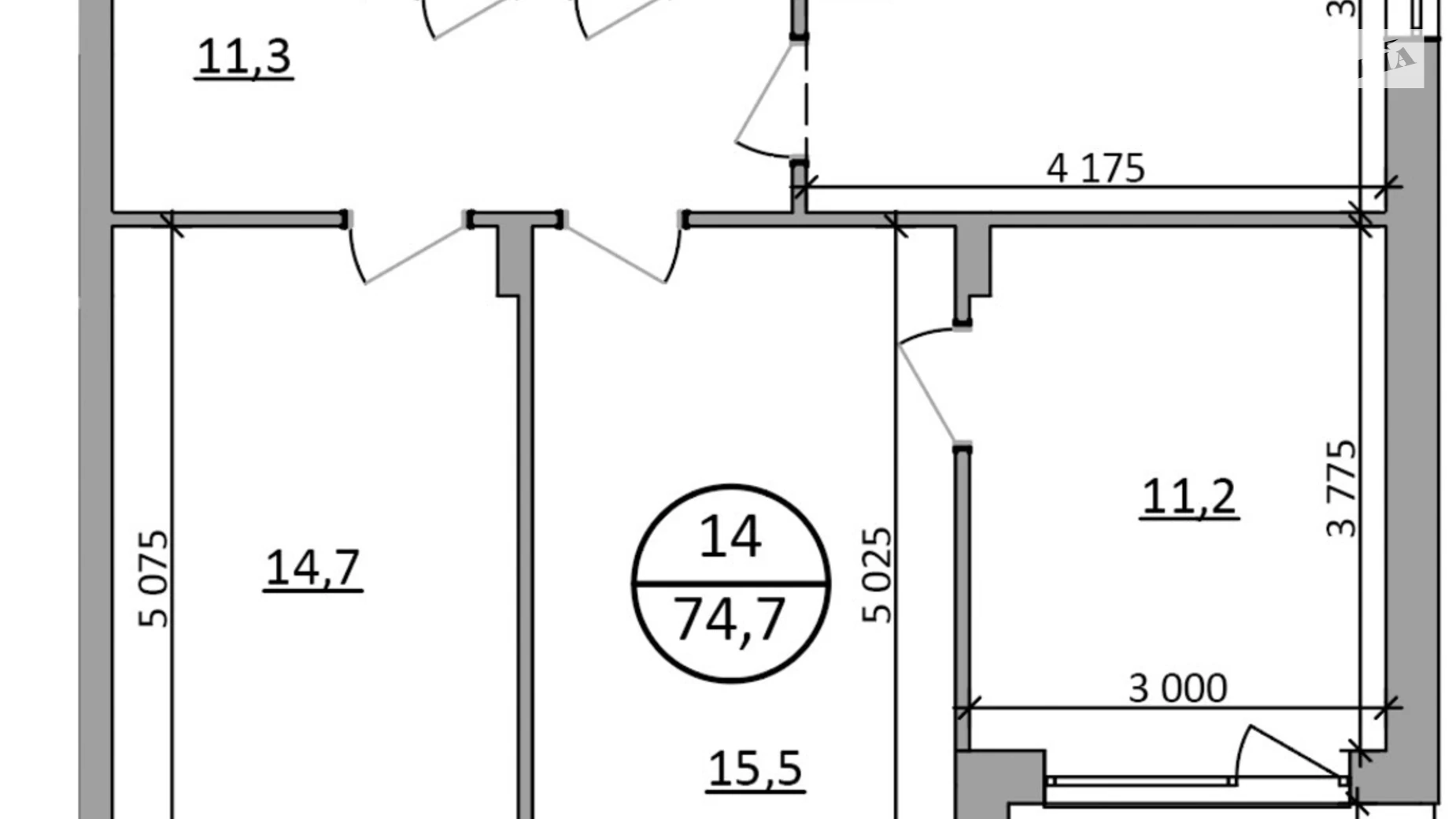 Продається 3-кімнатна квартира 74.7 кв. м у Брюховичах, цена: 86652 $ - фото 5