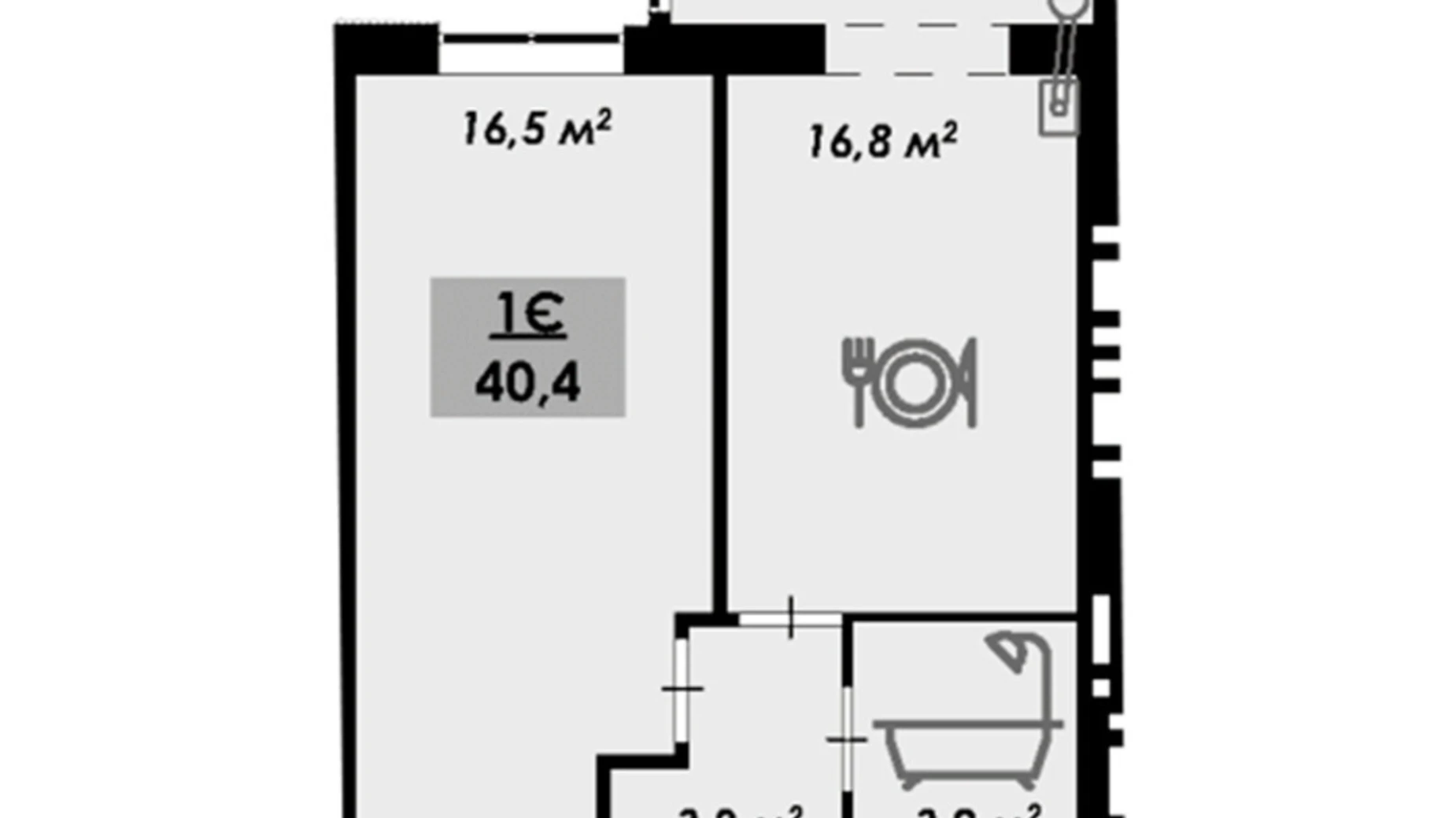 Продається 1-кімнатна квартира 40.4 кв. м у Черкасах, вул. Надпільна, 222 - фото 2